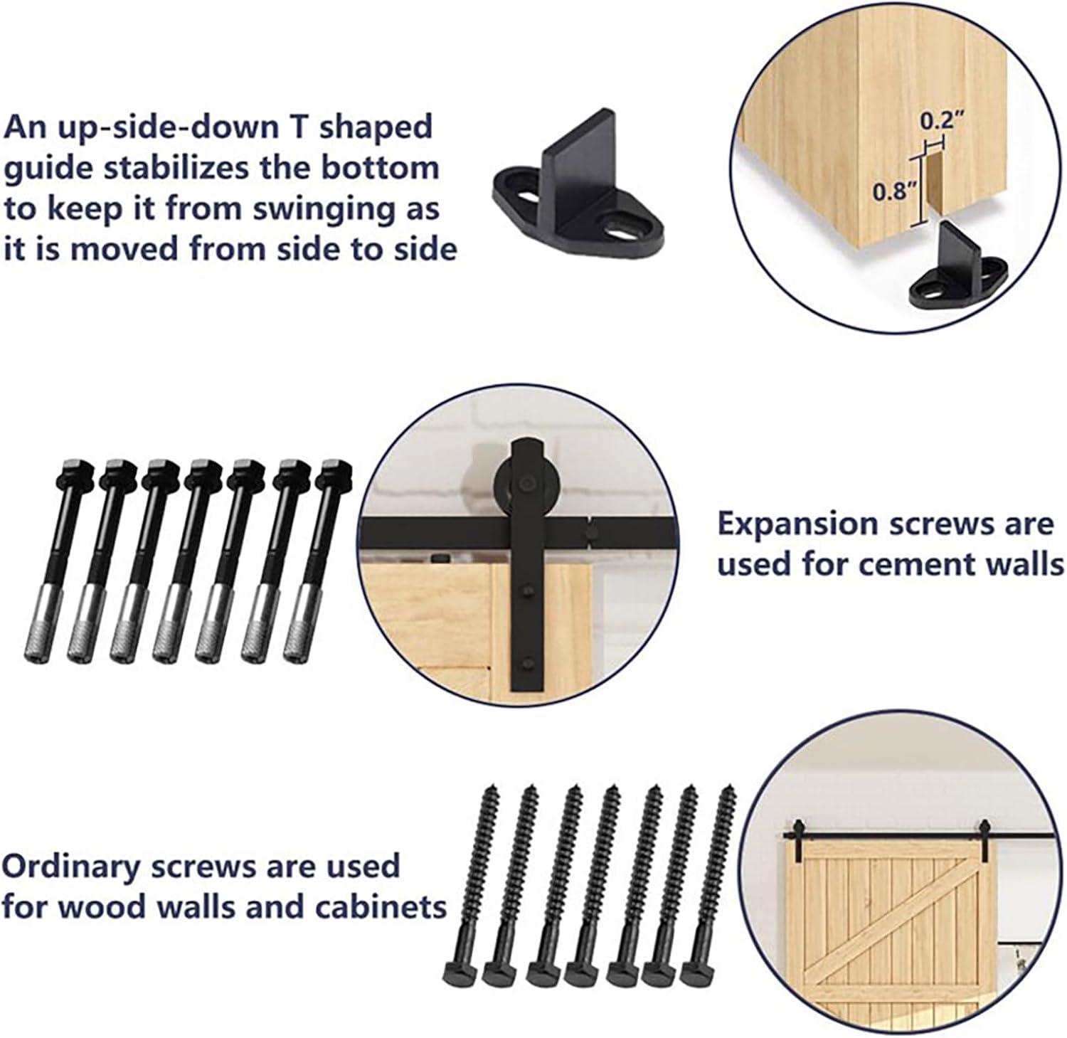 10 ft. Sliding Barn Door Hardware Kit, Loading Heavy Duty Barn Door Track Kit for Single Door with Smooth & Silent Pulley - J Shape - 330 lbs