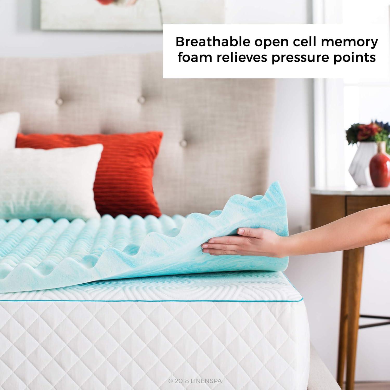 Twin XL Eggcrate Gel Memory Foam Mattress Topper