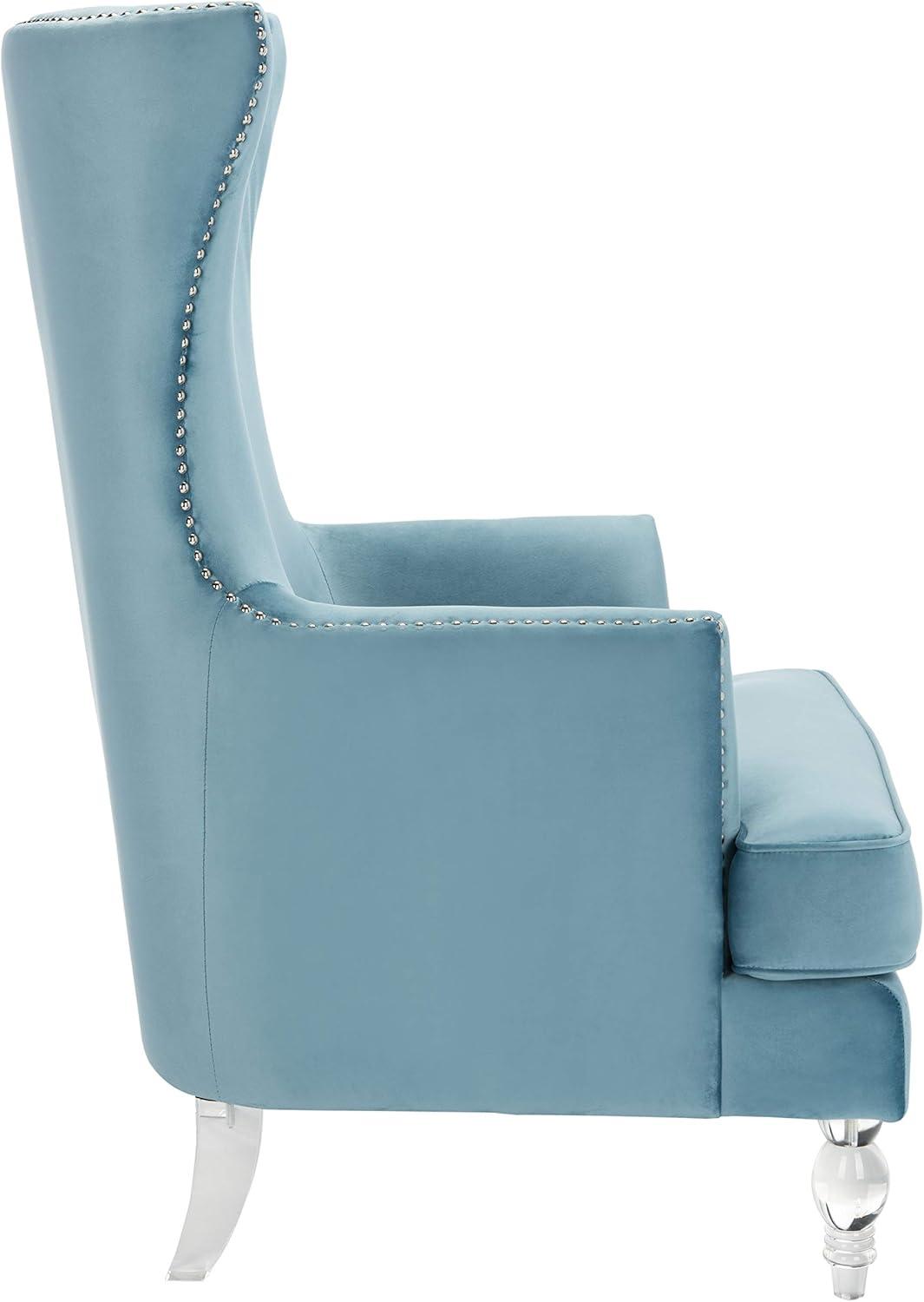 Geode Modern Wingback Chair - SFV4745 - Light Blue - Safavieh Couture