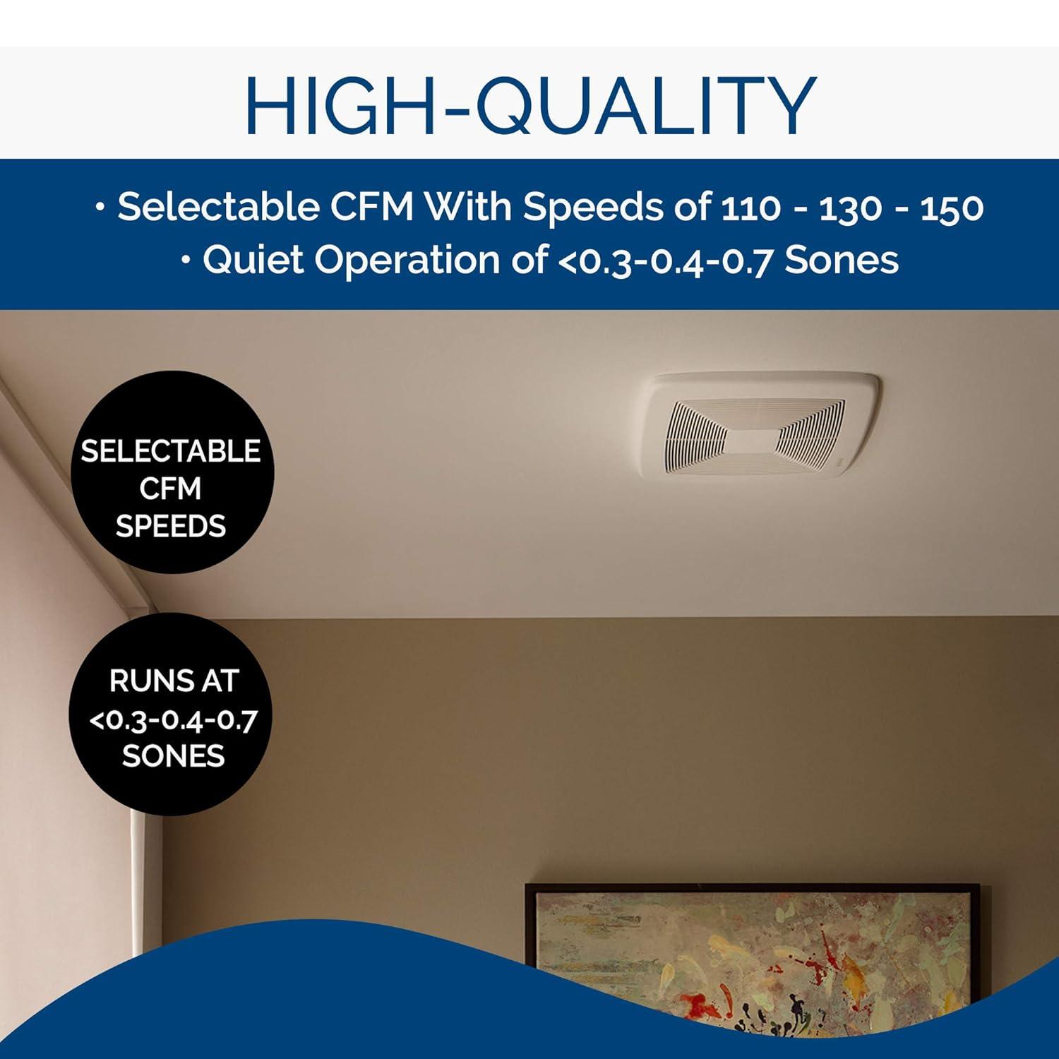 Broan NuTone 150 CFM Energy Star Certified Bathroom Fan QTXE110150DC