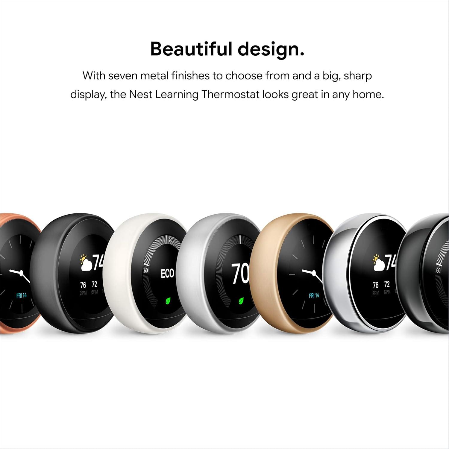 Google Nest Learning Thermostat- 3rd Generation - Black