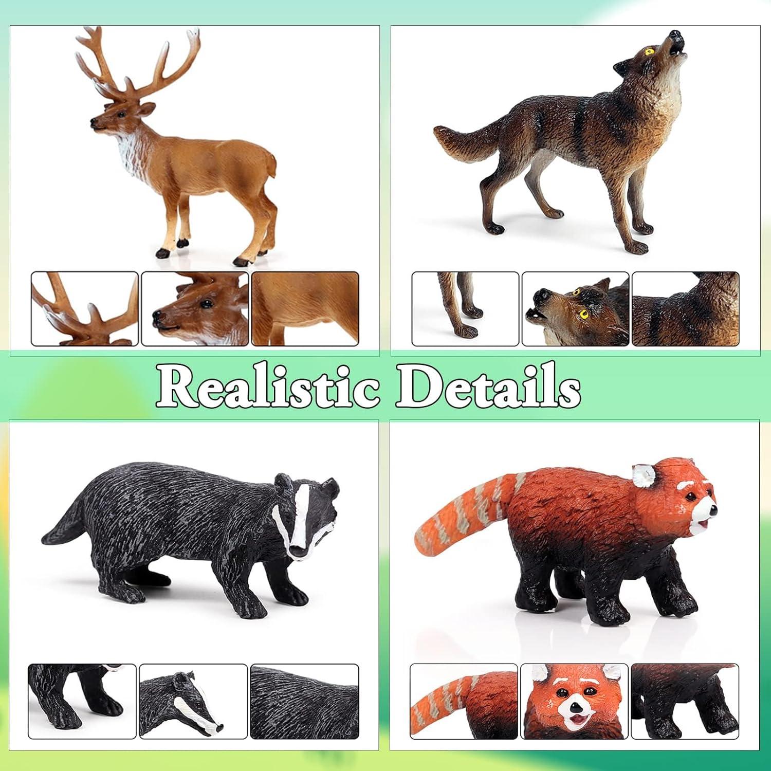 10-Piece Hand-Painted Woodland Animal Figurine Set