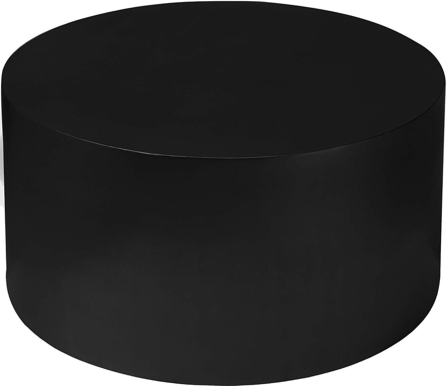 Matte Black Round Metal Cocktail Table