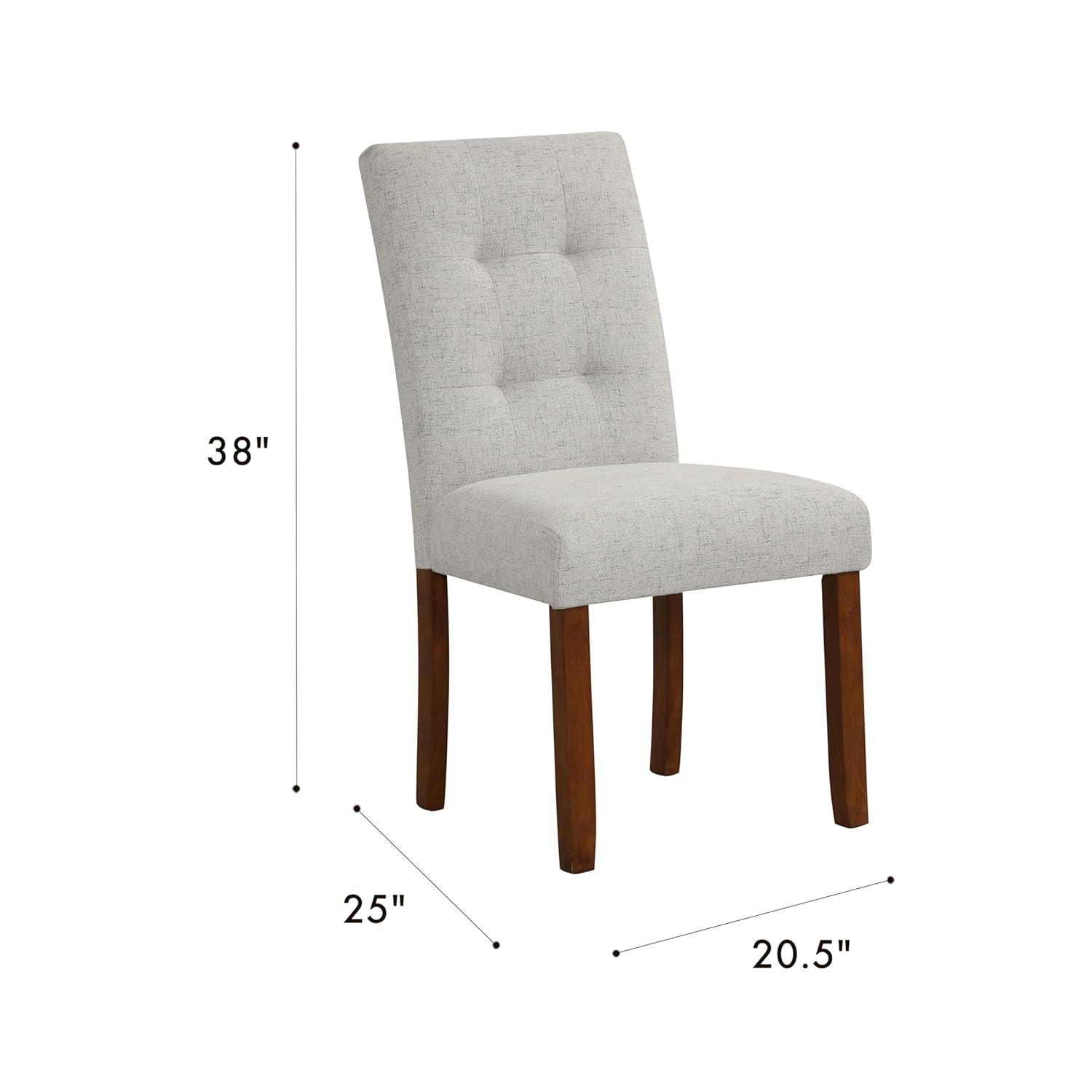 HomePop Set of 2 Tufted Back Dining Chairs Gray: Upholstered Polyester, Plywood Frame, 300 lbs Capacity
