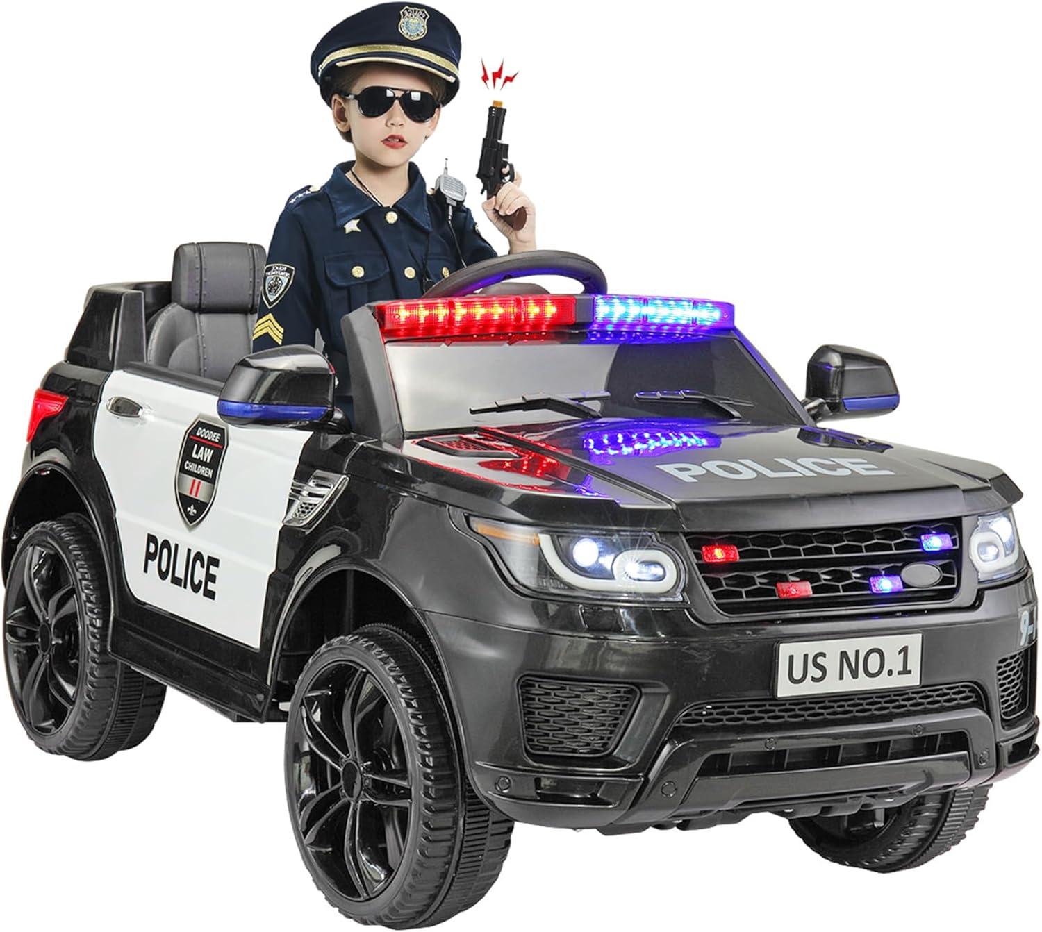 Allied Plush Inc 12V Kids Ride on Car, Electric Police Cars with Remote Control