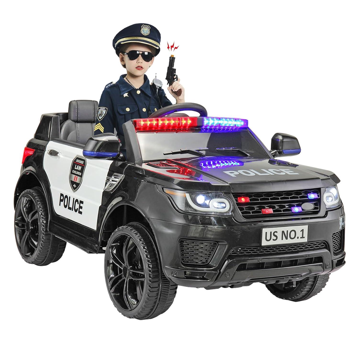 Allied Plush Inc 12V Kids Ride on Car, Electric Police Cars with Remote Control