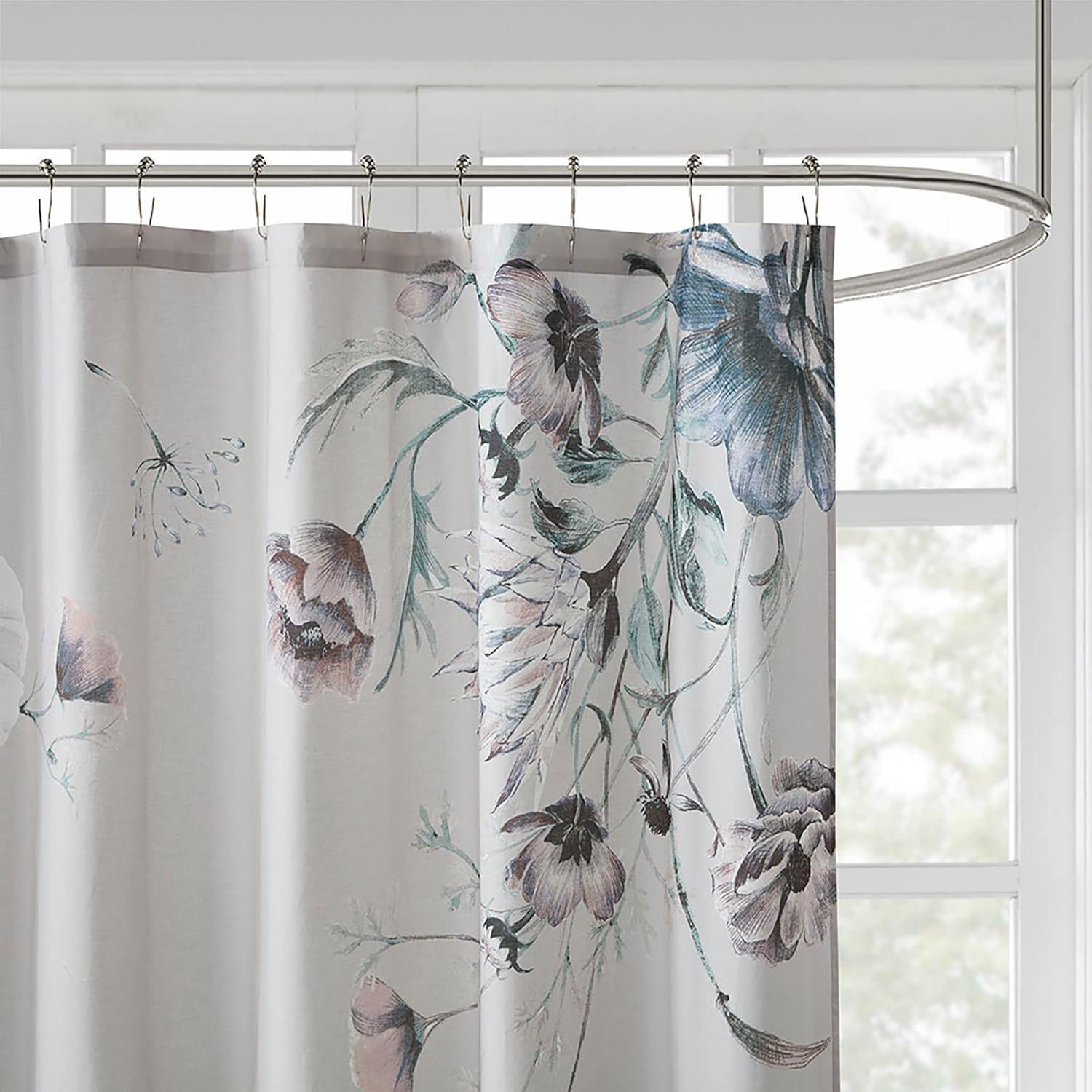 Cassandra Printed Cotton Shower Curtain