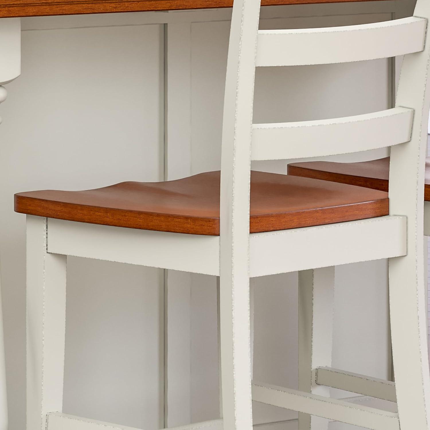 Monarch Counter Height Barstool Off White - Homestyles: Hardwood Island Chairs, Kitchen Stool with Back