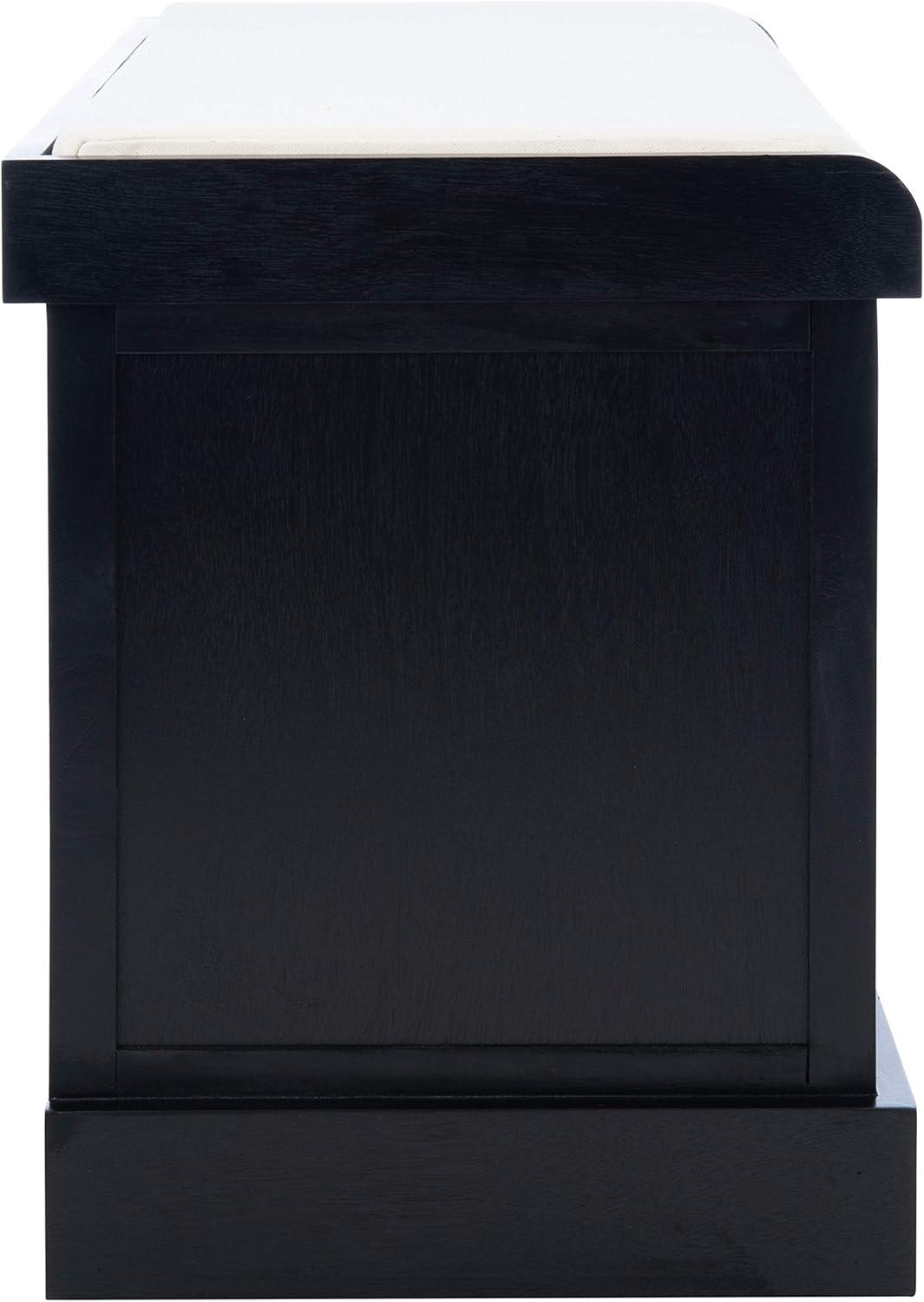 Landers 2 Drawer/Cushion Storage Bench - Black - Safavieh