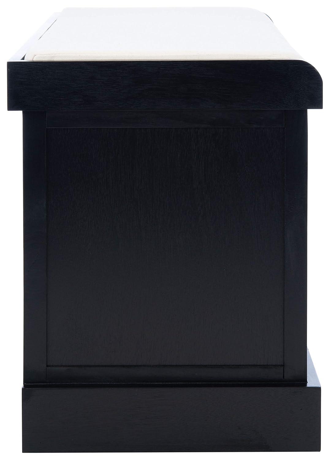 Landers 2 Drawer/Cushion Storage Bench - Black - Safavieh