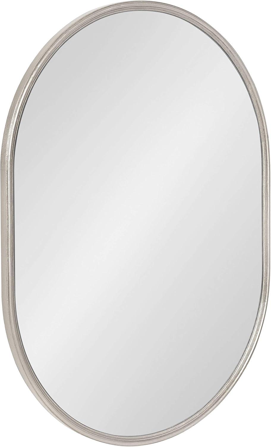 Kate and Laurel Caskill Mid-Century Framed Capsule Wall Mirror, 18 x 24, Silver, Modern Decorative Mirror for Wall