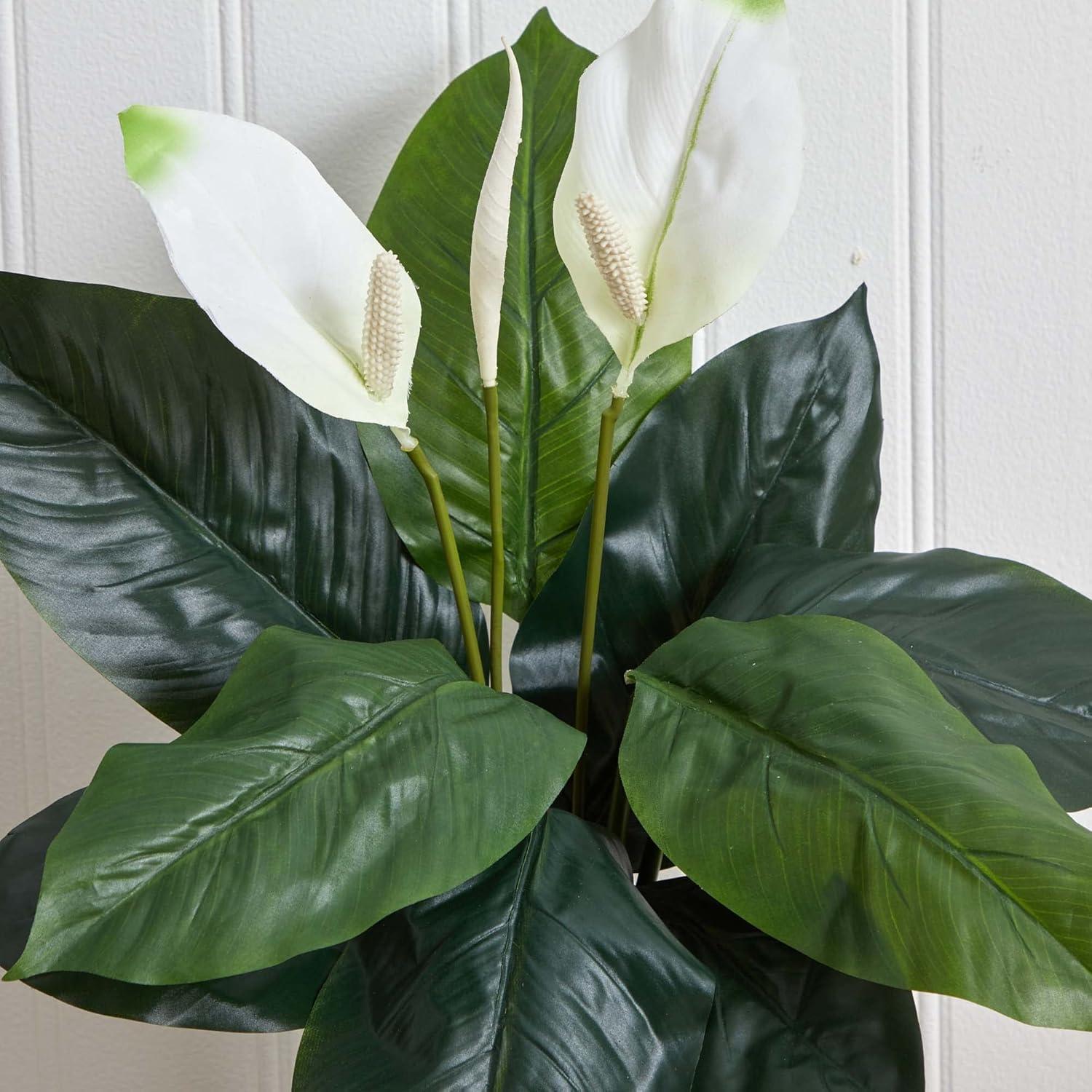 Nearly Natural 24-in Spathiphyllum Artificial Plant (Set of 3)