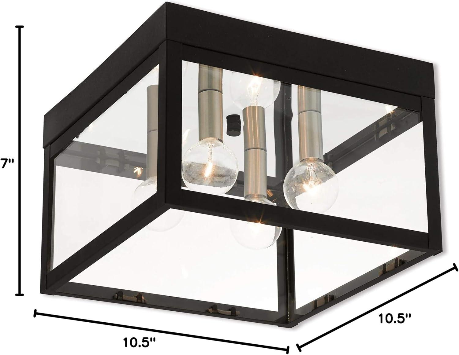 Livex Lighting Nyack 4 Light Outdoor Ceiling Mount in Black