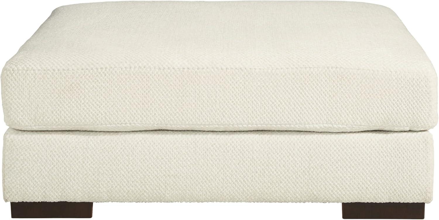 Zada Oversized White Microfiber Accent Ottoman