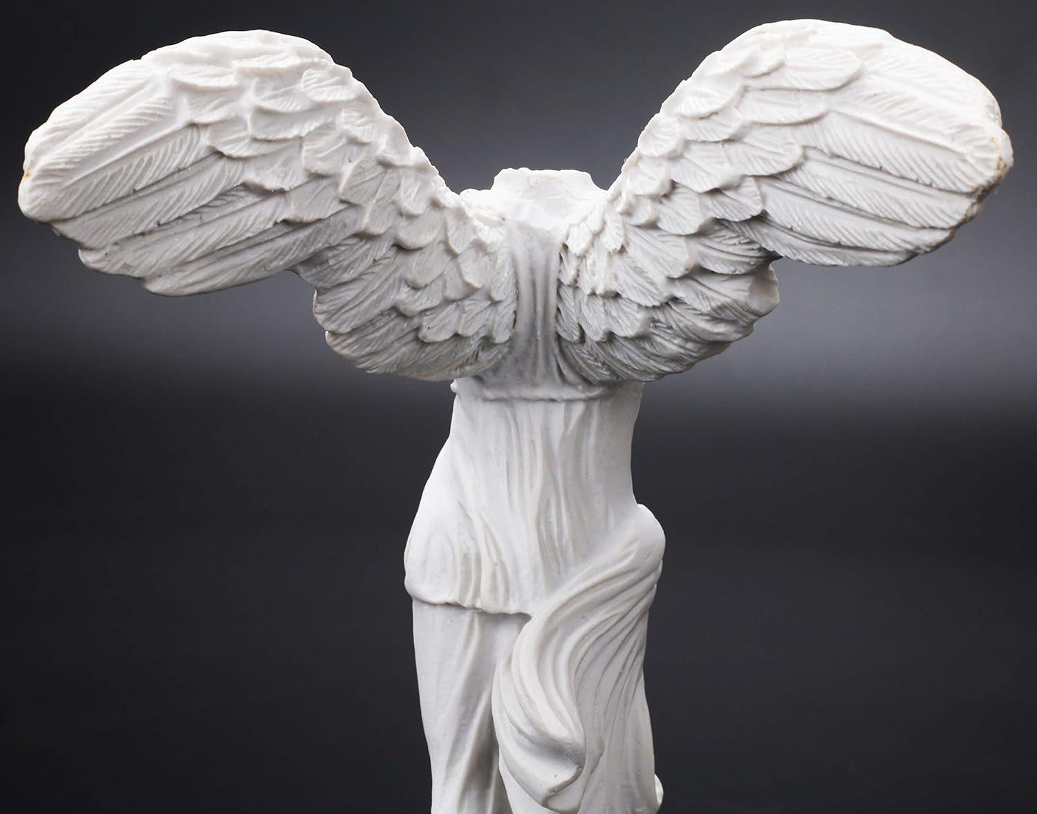 Winged Victory Goddess Statue Crafted in Resin for Home Decor White 10.2 Inches