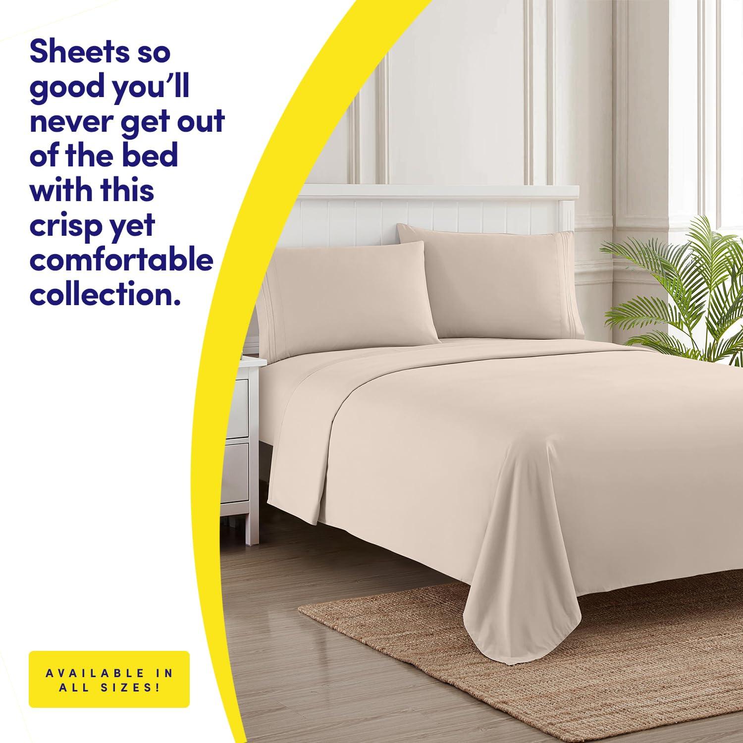 1500 Supreme Collection Twin XL Sheet Sets Gray - 3 Piece Bed Sheets and Pillowcase Set for Twin XL Mattress - Extra Soft, Elastic Corner Straps, Deep Pocket Sheets, Twin XL Gray