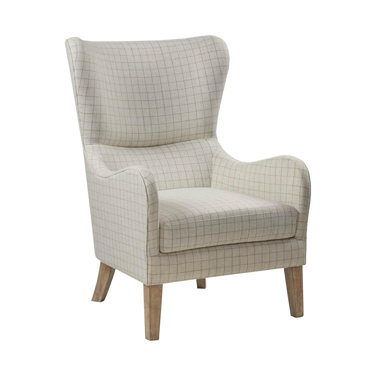 Aria Swoop Upholstered Wing Chair Taupe