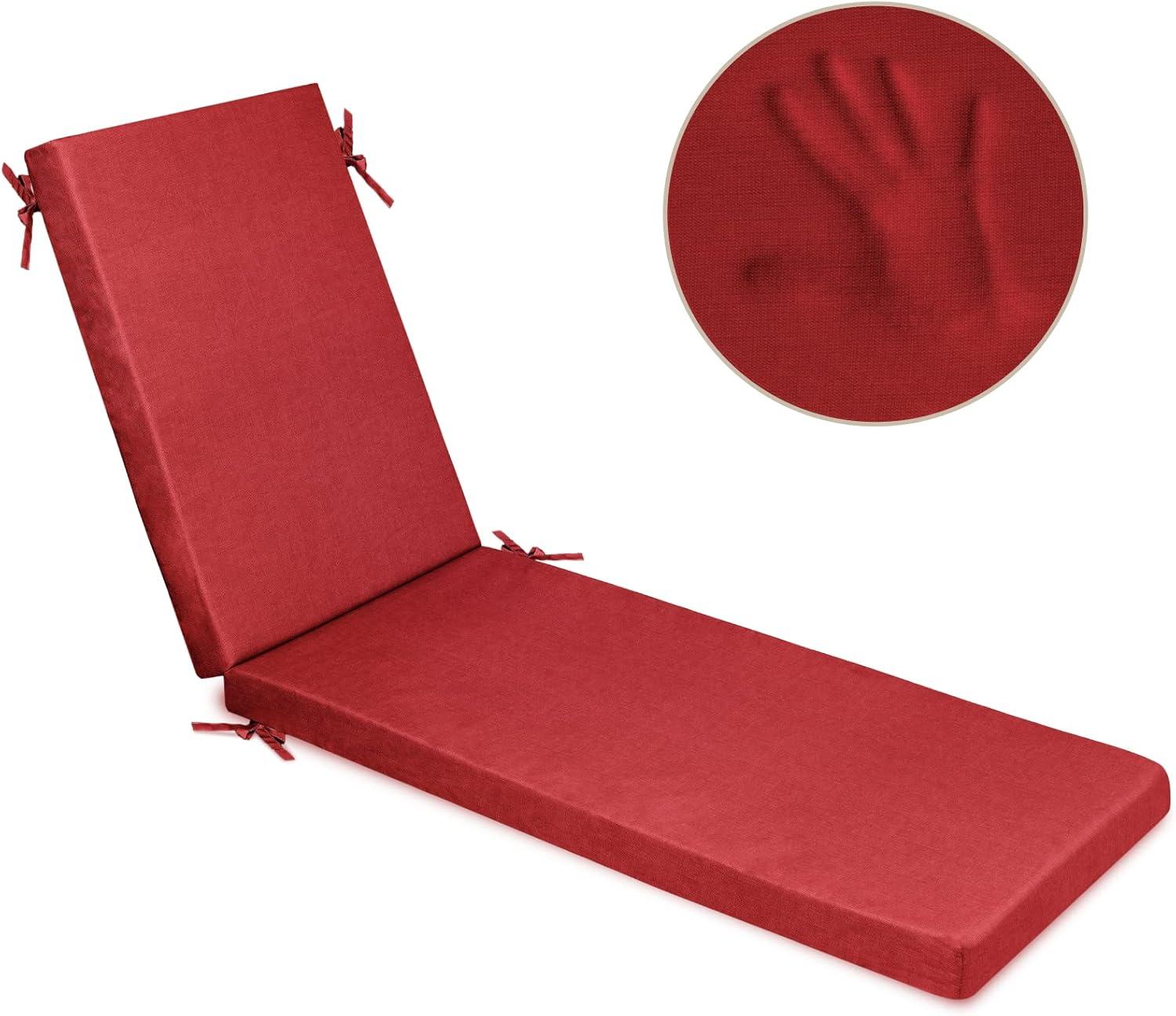 Milliard Memory Foam Outdoor Lounge Cushion, Red, 73x20x2.5