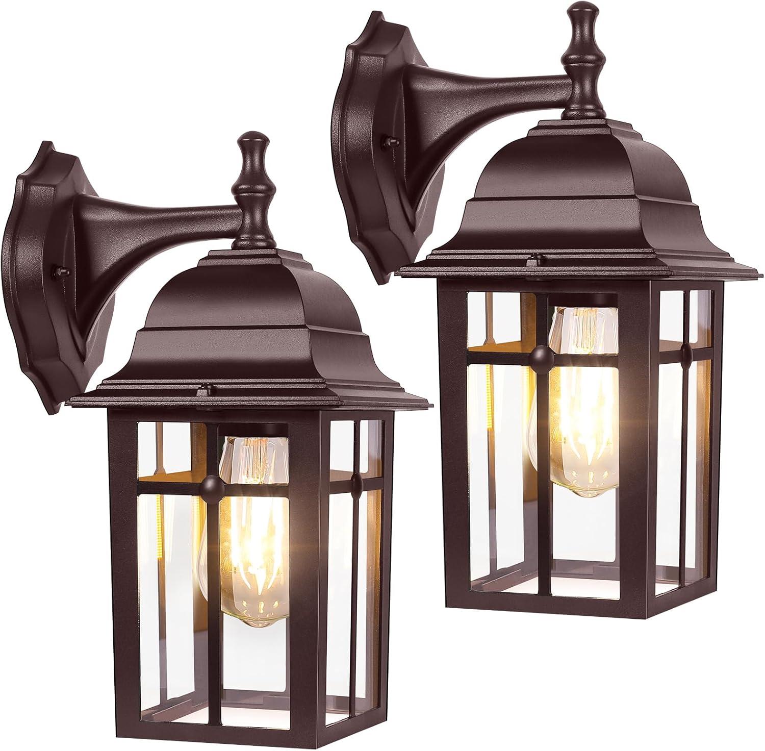 Outdoor Lights Fixtures Wall Sconce 2 Pack Black Porch Lights Outdoor Wall Lantern Decor Aluminum Anti-Rust Exterior Waterproof Outdoor Lights for House Patio Garage Front Door Entryway