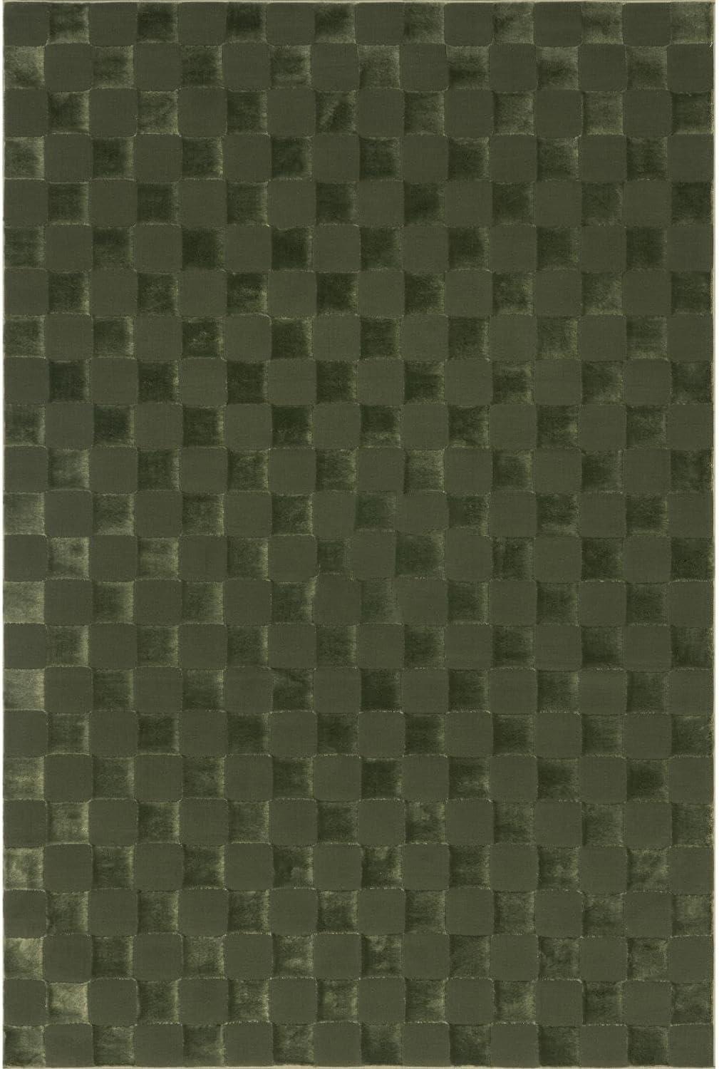 Nuloom Alaiya Checkered Pet Friendly Textured Machine Washable Area Rug, 4' x 6', Green
