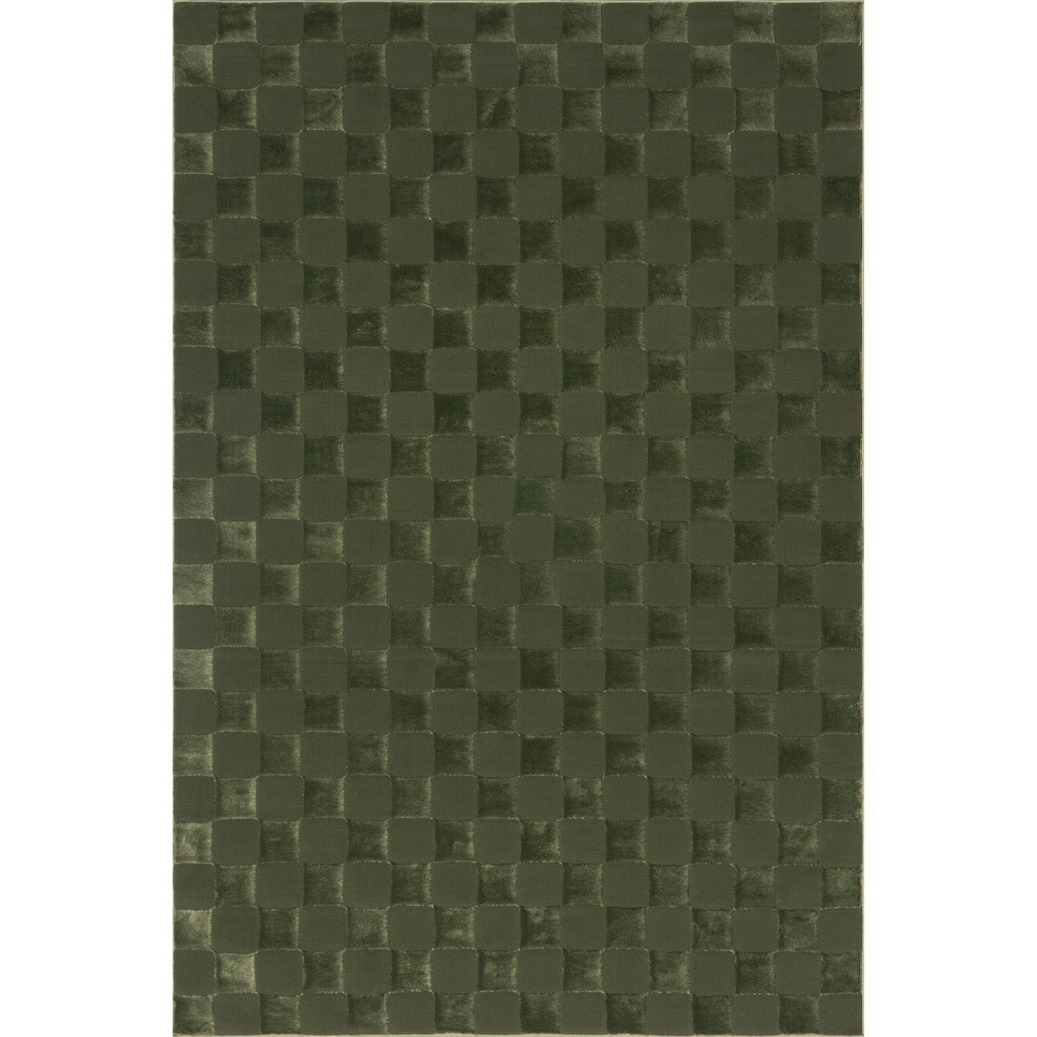 Nuloom Alaiya Checkered Pet Friendly Textured Machine Washable Area Rug, 4' x 6', Green