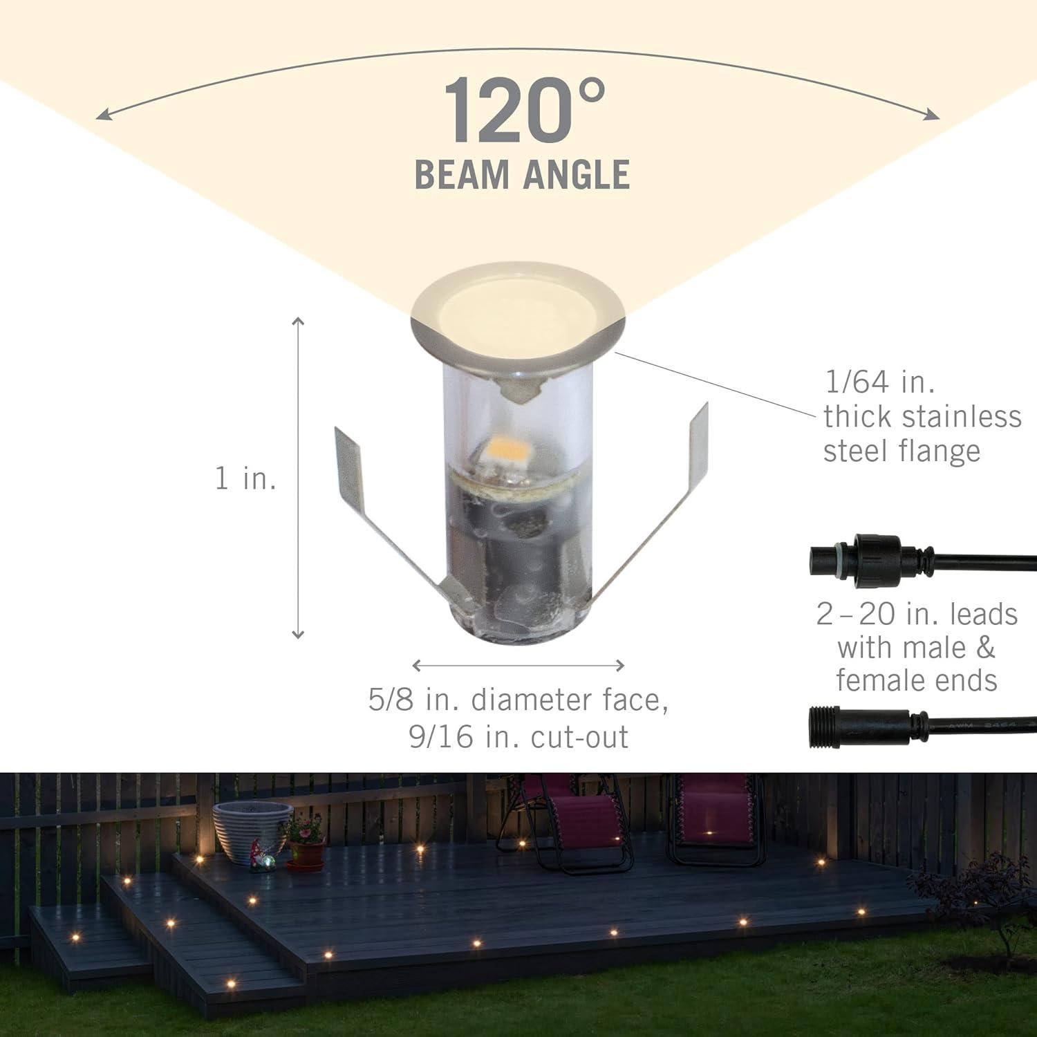 Portico White Stainless Steel Outdoor Recessed LED Light 5/8"