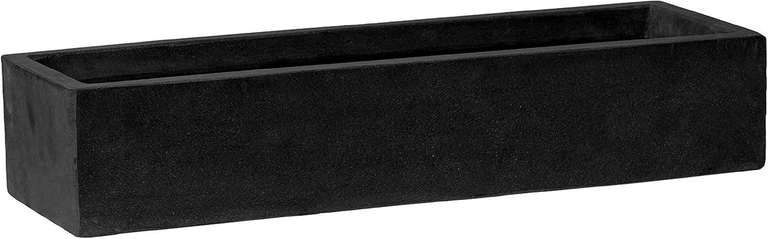 3.75 in. x 6 in. x 20 in. Black Balcony Slim Low S Planter Pot