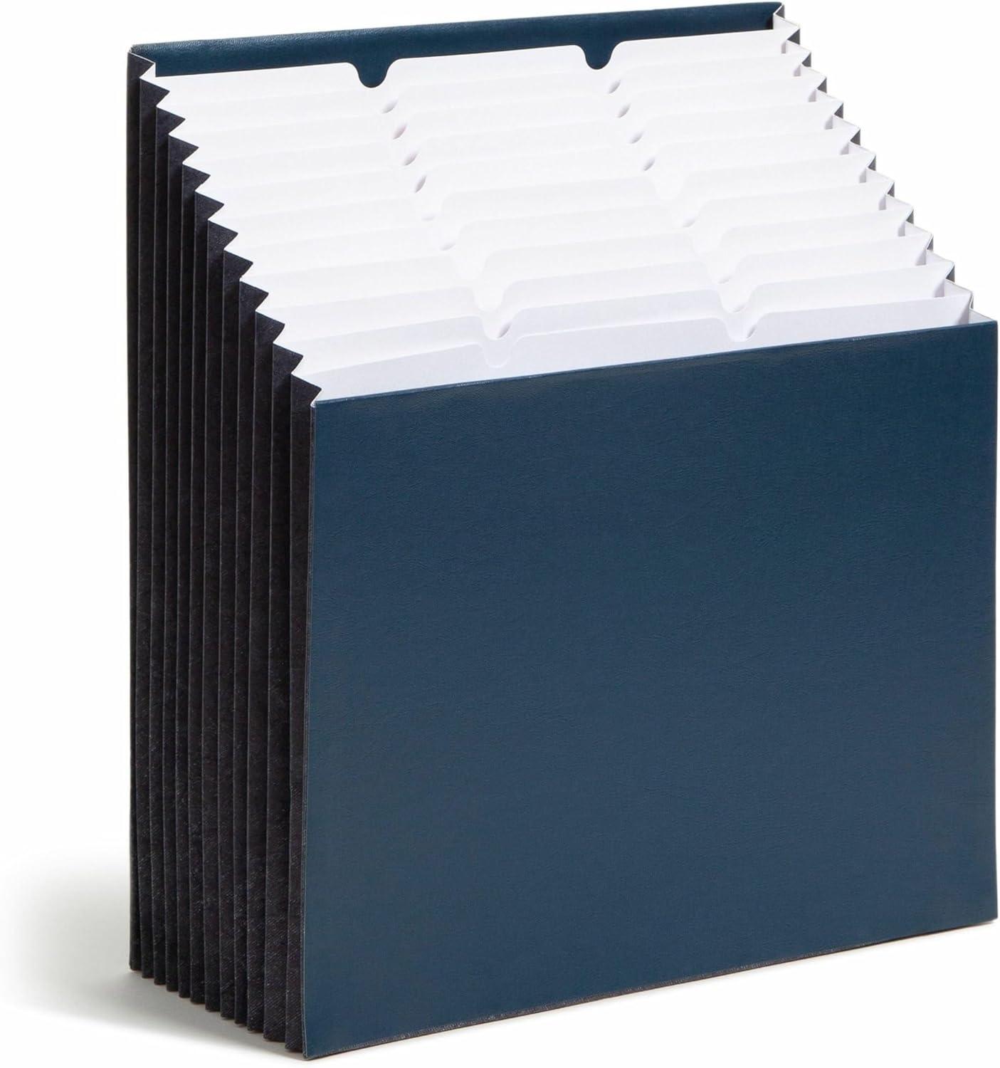 Smead Stadium® File, Alphabetic/ Monthly/ Daily, Household/ Blank Labels, 12 Pockets, Letter Size, Navy (70211)