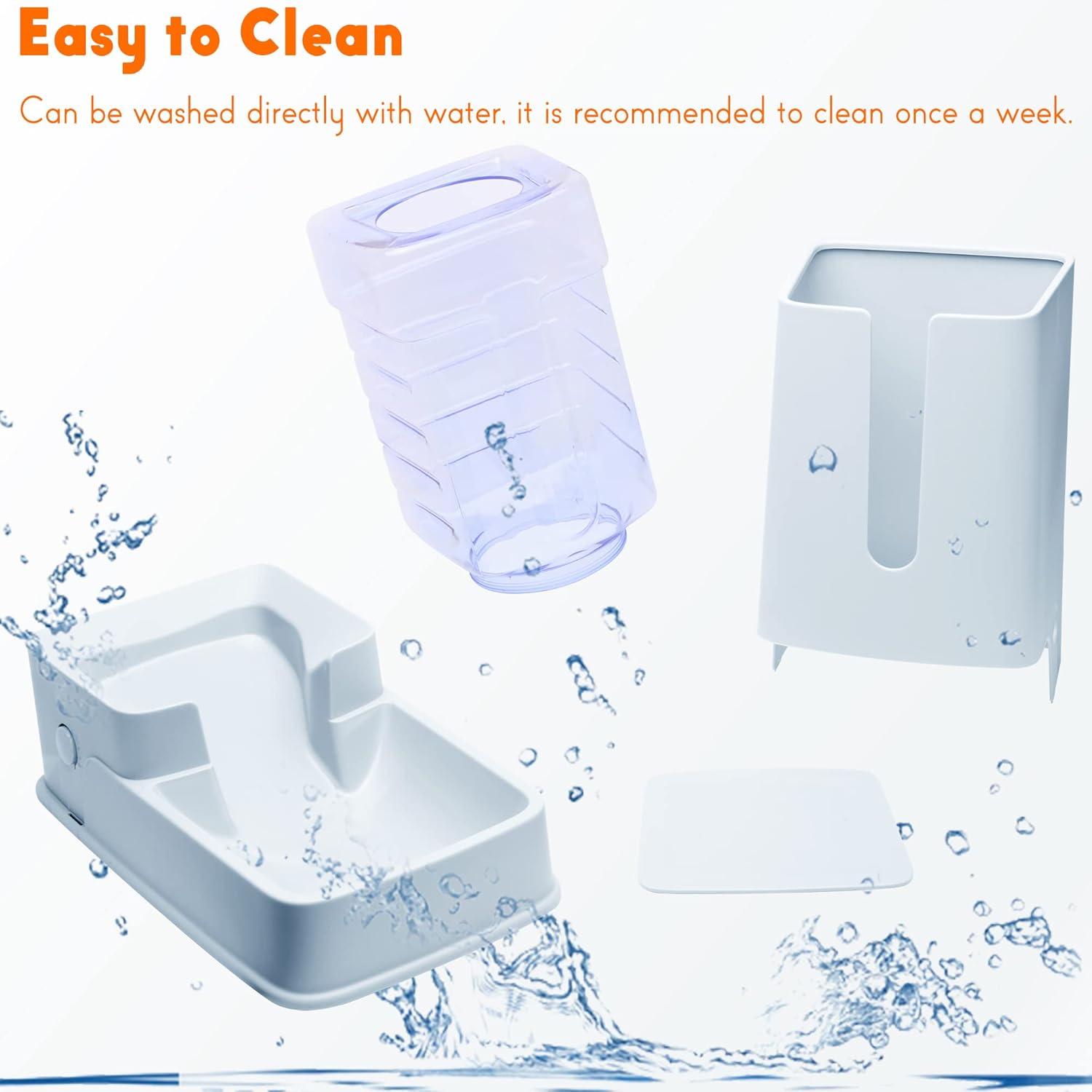 Automatic Cat Feeder and YPF5 Cat Water Dispenser in Set 2 Packs Automatic Dog Feeder and Dog Water Dispenser 1 Gallon for Small Medium Big Dog Pets Puppy Kitten (deep Gray)