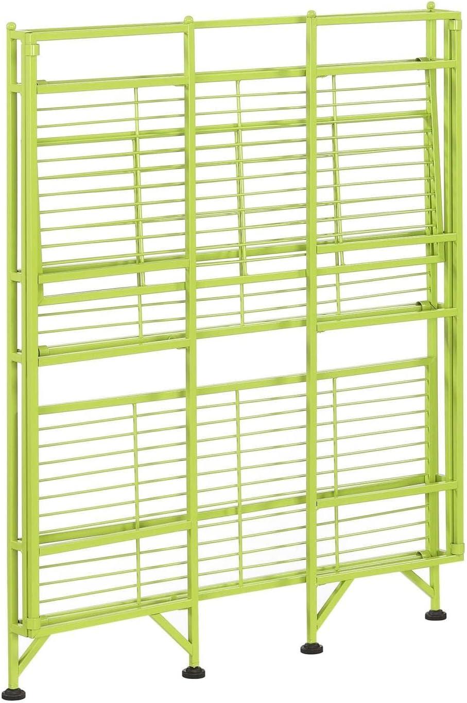 Convenience Concepts Xtra Storage 3 Tier Wide Folding Metal Shelf , Lime