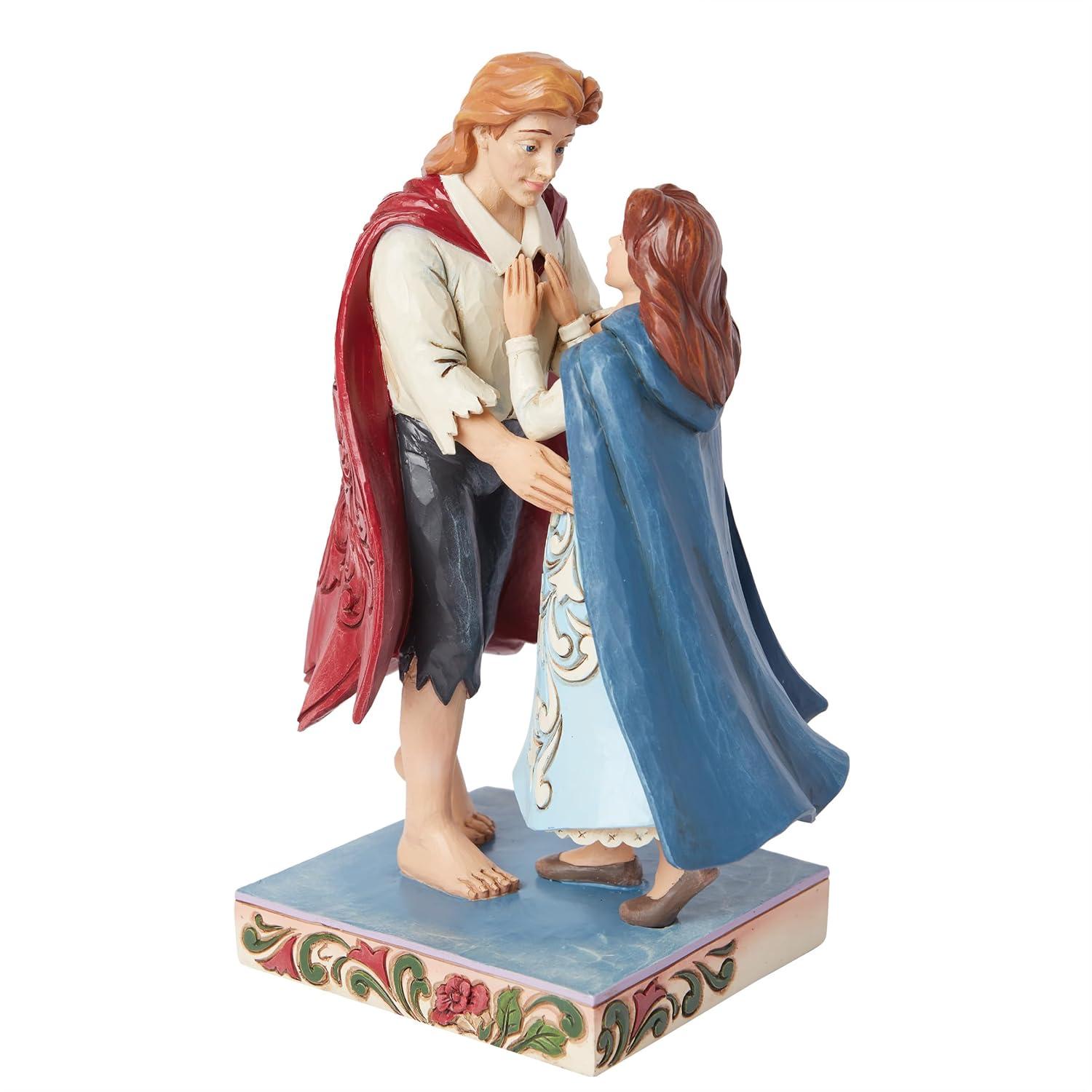 Hand-Painted Resin Belle and Prince Figurine, 7.87 Inch