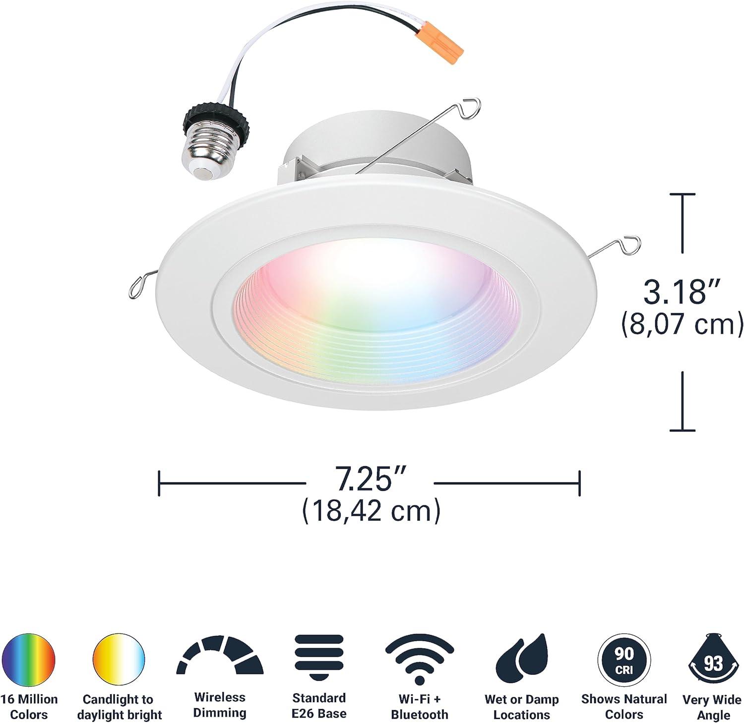 White Aluminum Smart Wi-Fi LED Recessed Downlight