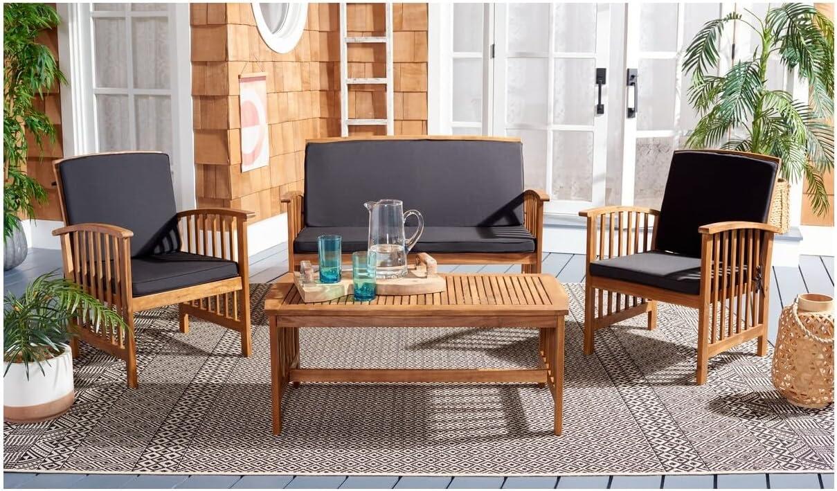 Rocklin 4 Piece Patio Outdoor Conversation Set  - Safavieh