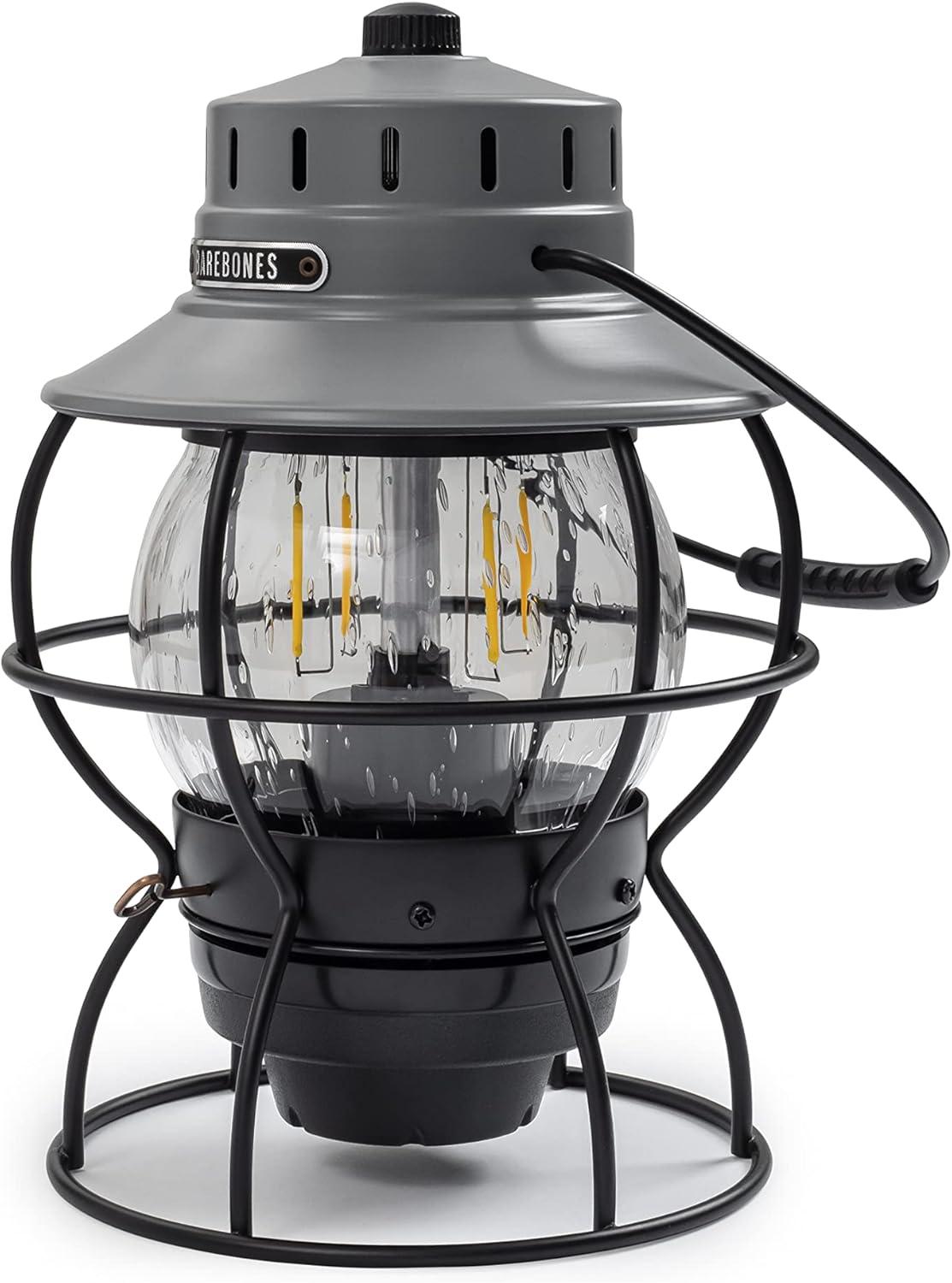 Slate Gray Vintage Railroad Style Rechargeable Lantern