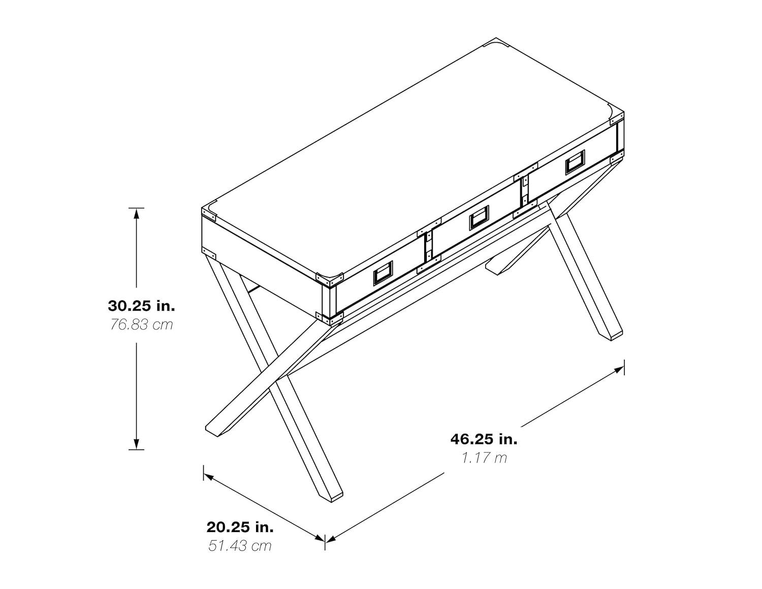 Wellington 46" Engineered Wood Desk with Power in Gray Finish