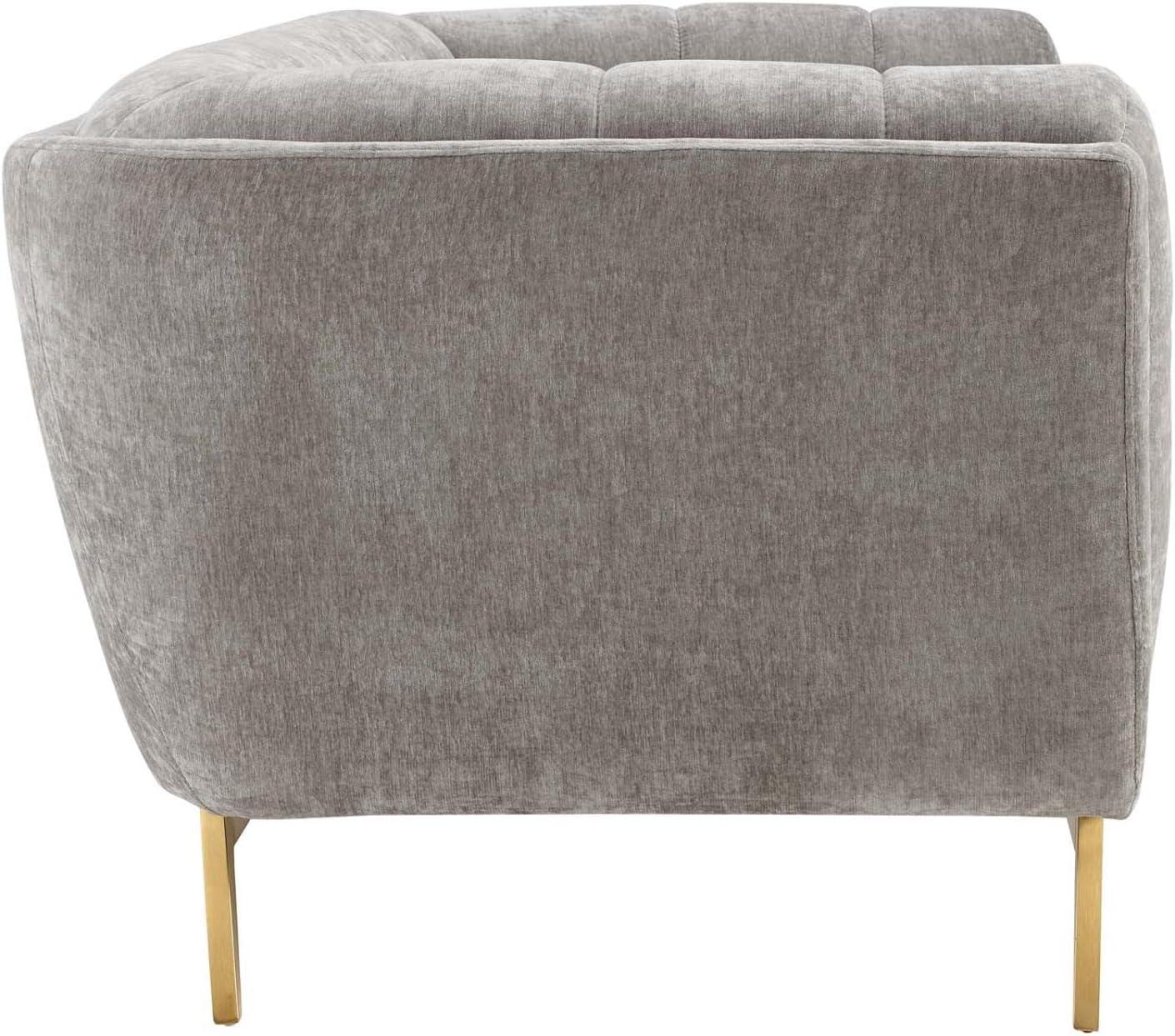 Modway Bestow Crushed Performance Velvet Sofa in Light Gray