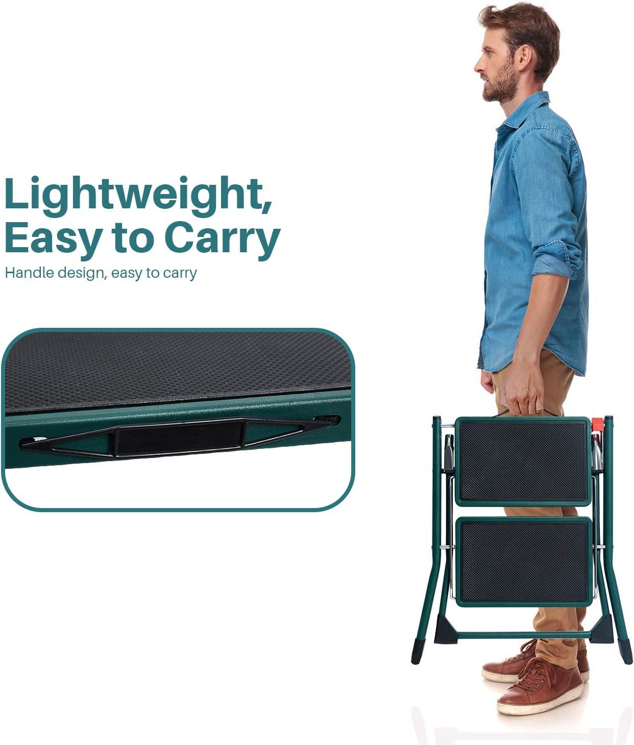 Delxo 3 - Step Steel Lightweight Folding Step Ladder