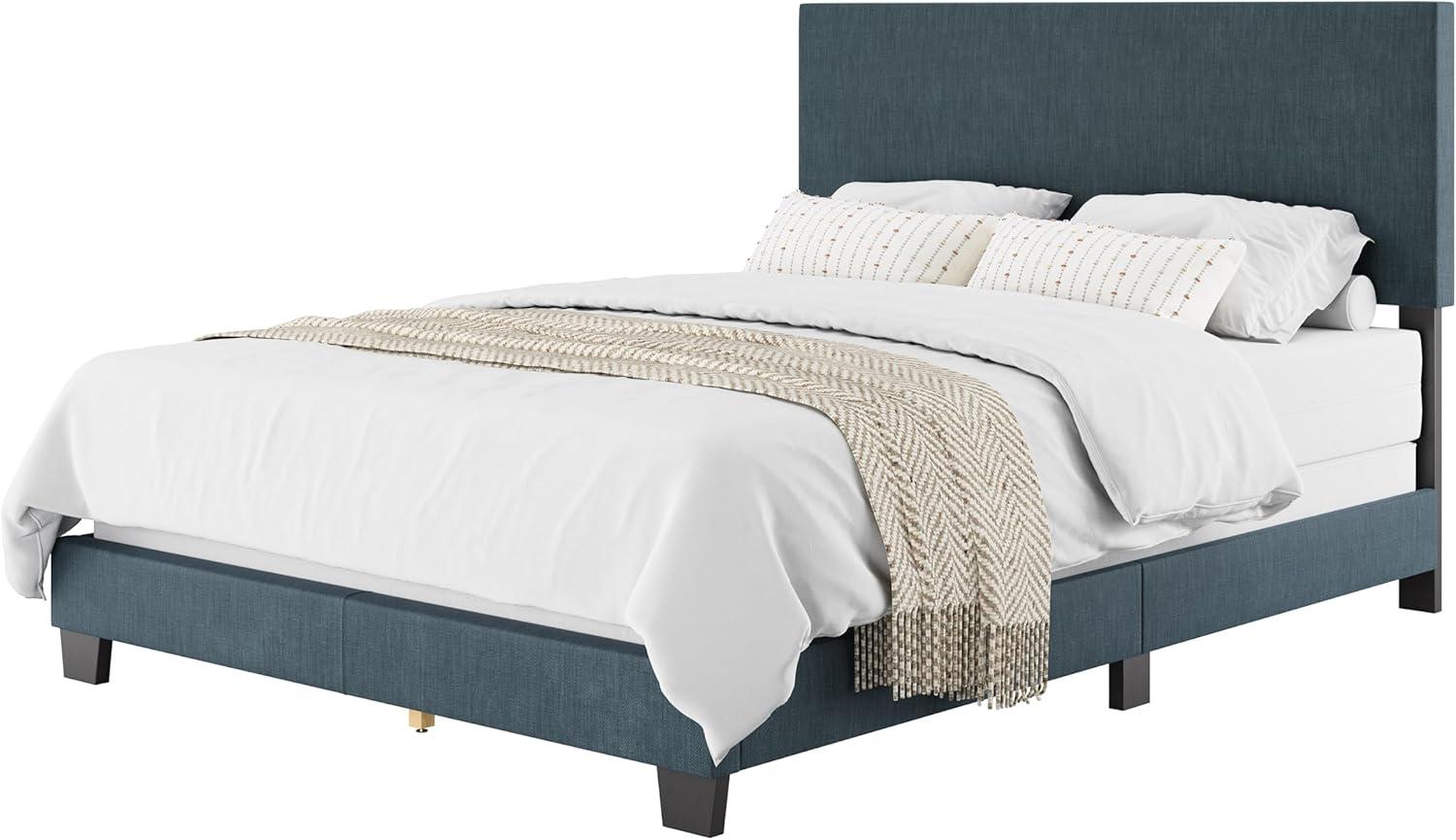 Celeste Modern Upholstered King Bed Beige - CorLiving: Transitional Style, Polyester Fabric, MDF & Wood Frame