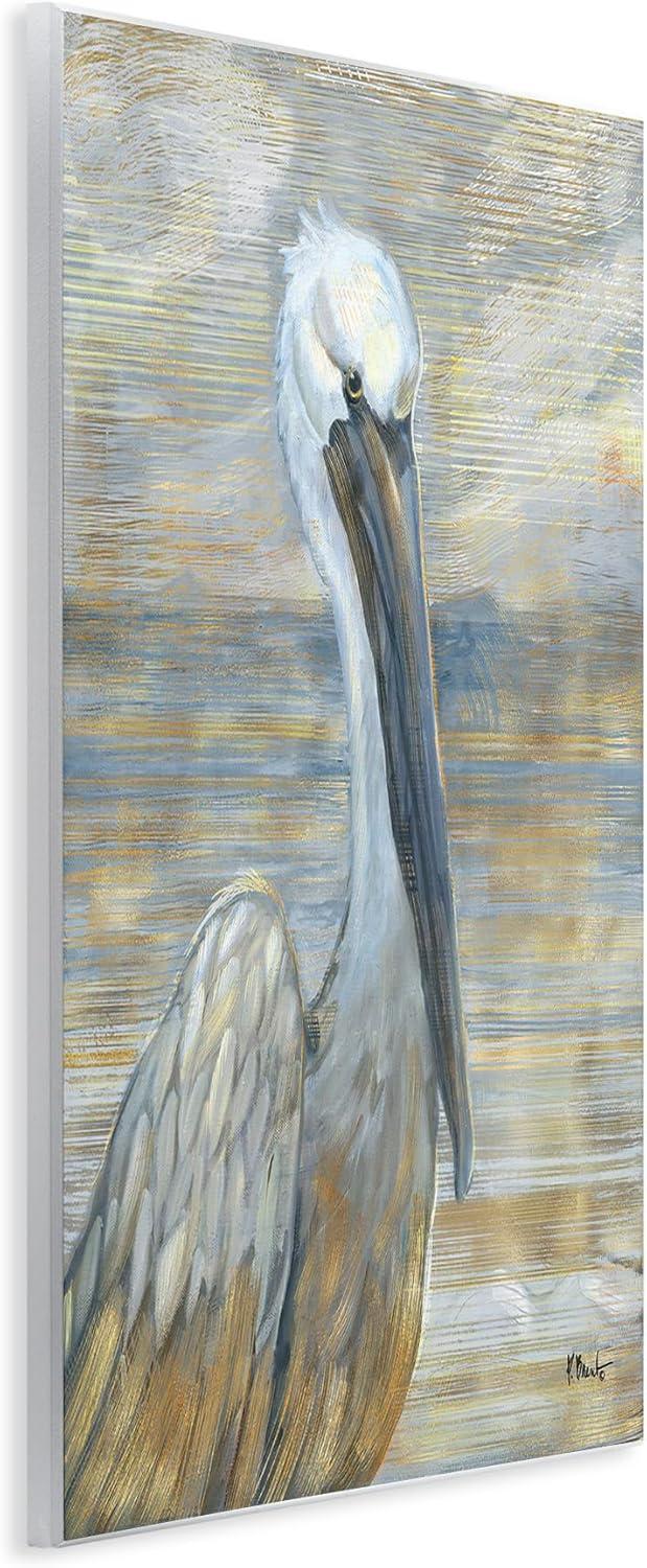 Stupell Industries Coastal Pelican Bird Abstract Portrait Painting Unframed Art Print Wall Art, Design by Paul Brent