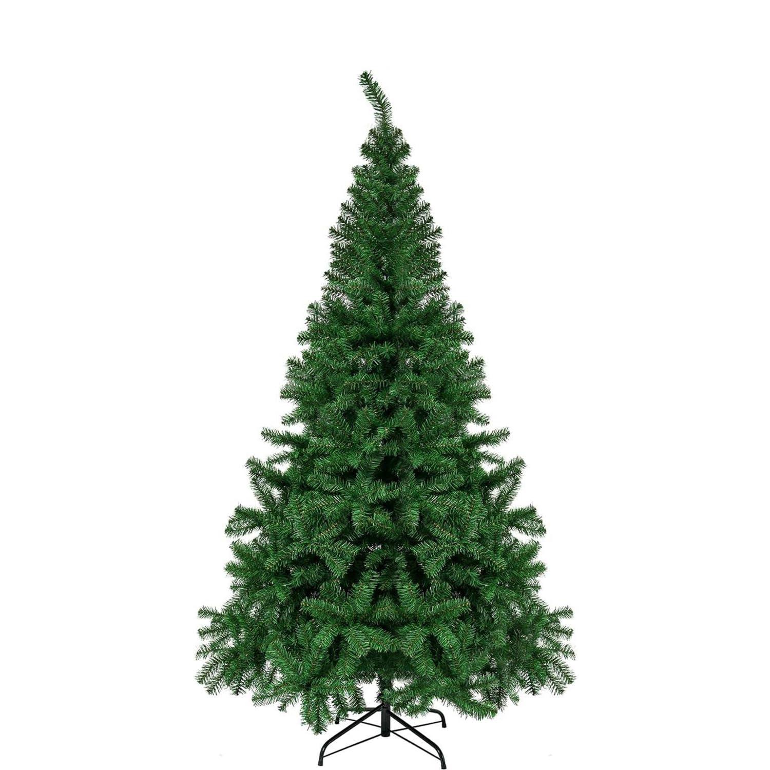 6-Foot White PVC Christmas Tree with Multicolor LED Lights