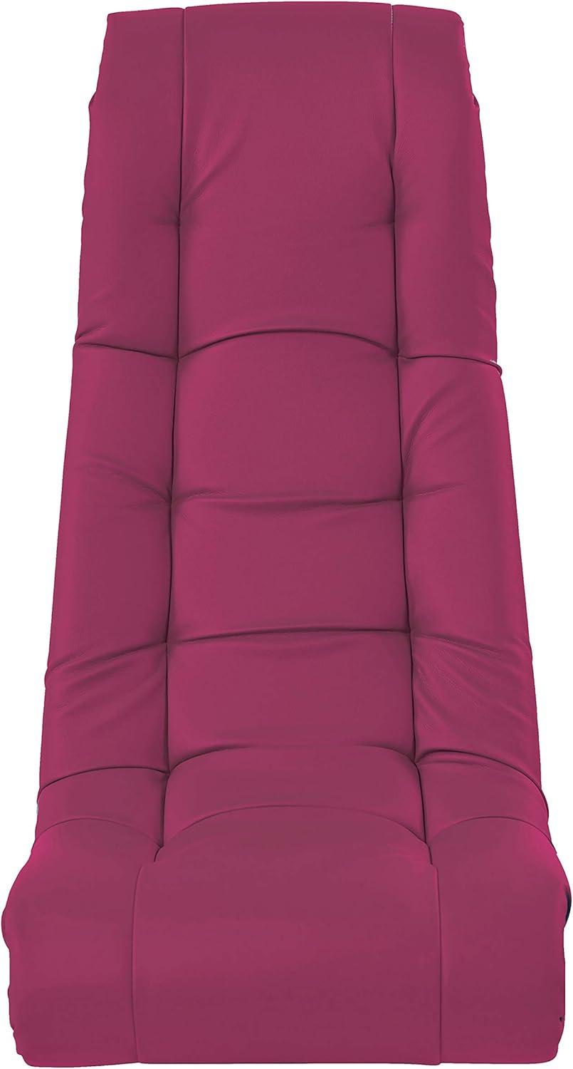 Raspberry Tufted Foam Rocker Recliner for Kids, Teens, and Adults