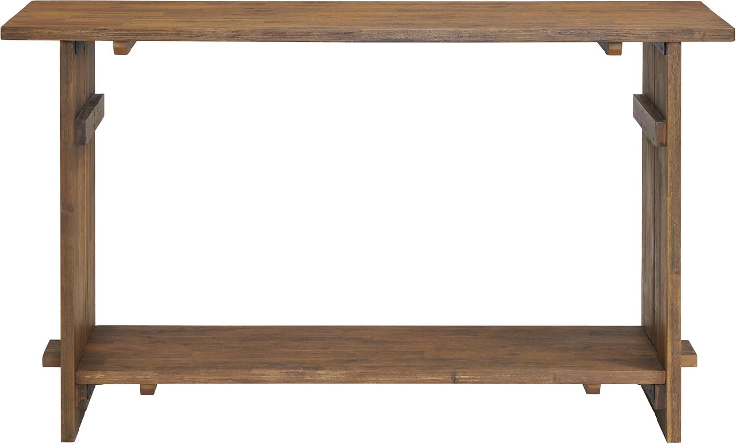 Bethel 52" Wide Industrial Rustic Farmhouse Solid Wood Console with 1 Shelf