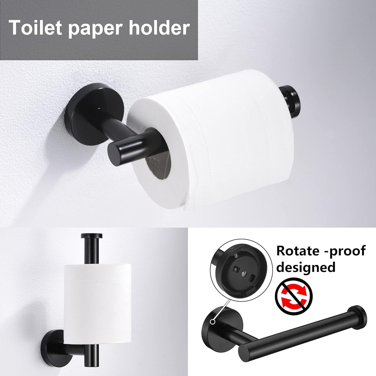 2-Piece Bath Hardware Set With Towel Ring Toilet Paper Holder Toilet Paper Roll Holder