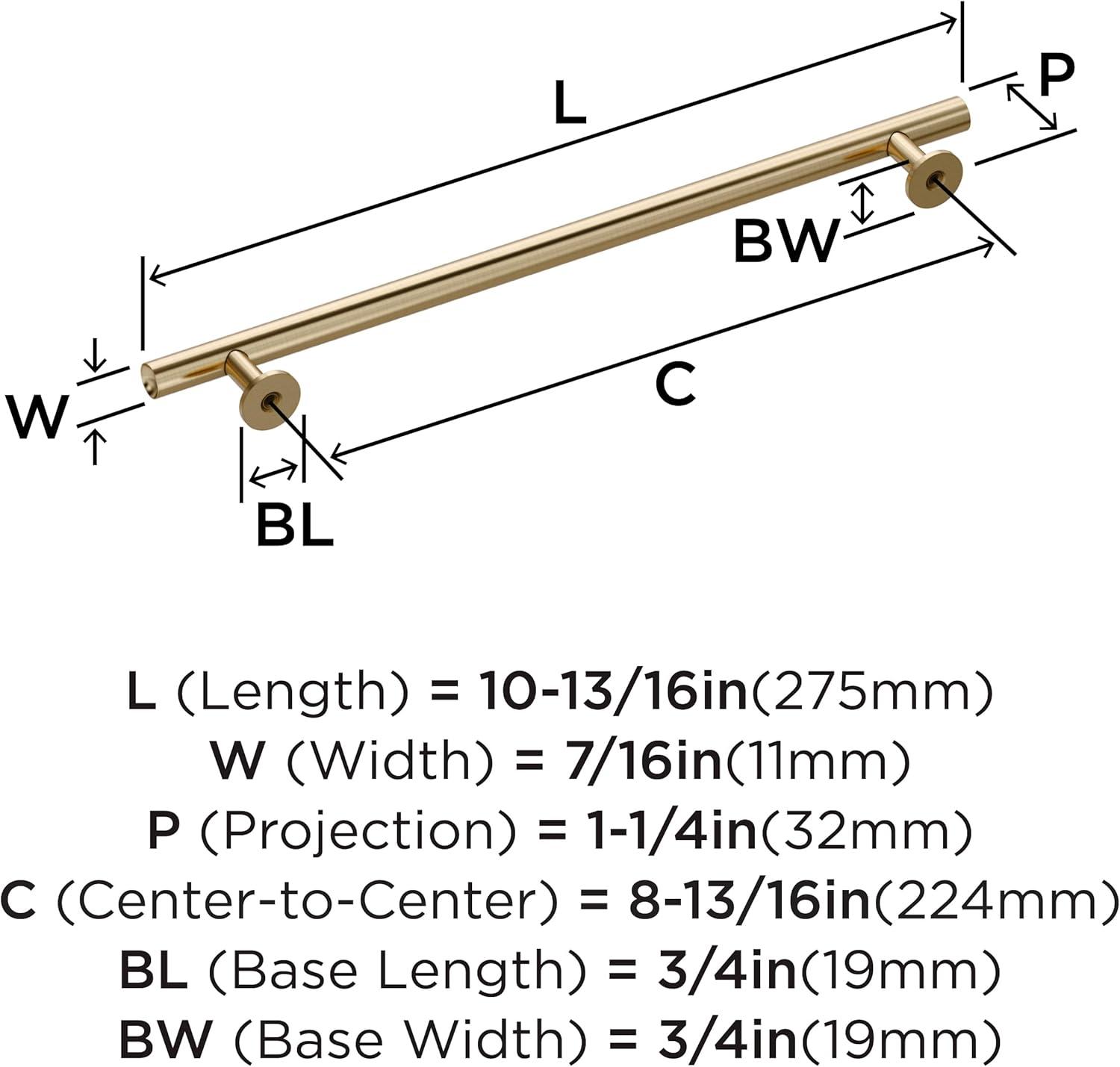 Amerock Radius 8-13/16 inch (224mm) Center-to-Center Golden Champagne Cabinet Pull