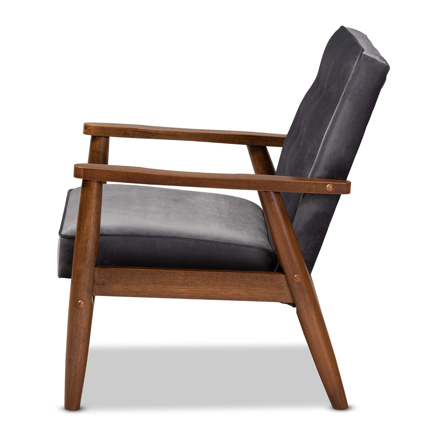 George Oliver Studio Sorrento Accent Chair, 1 Seater, Grey, Brown