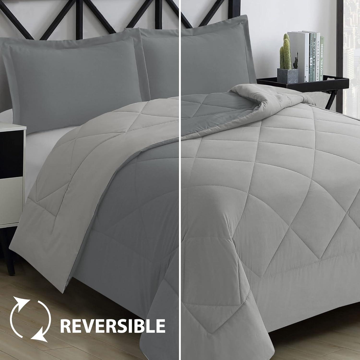 Swift Home 1800 Series Reversible Down-Alternative Comforter Set