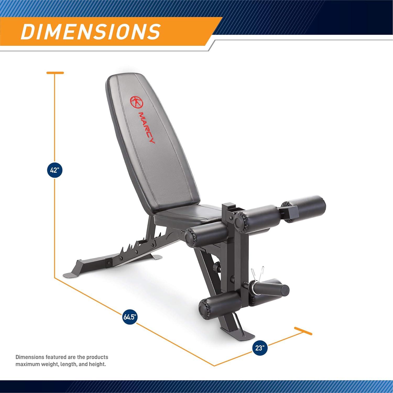 Marcy Deluxe Utility Weight Bench - Red/Black