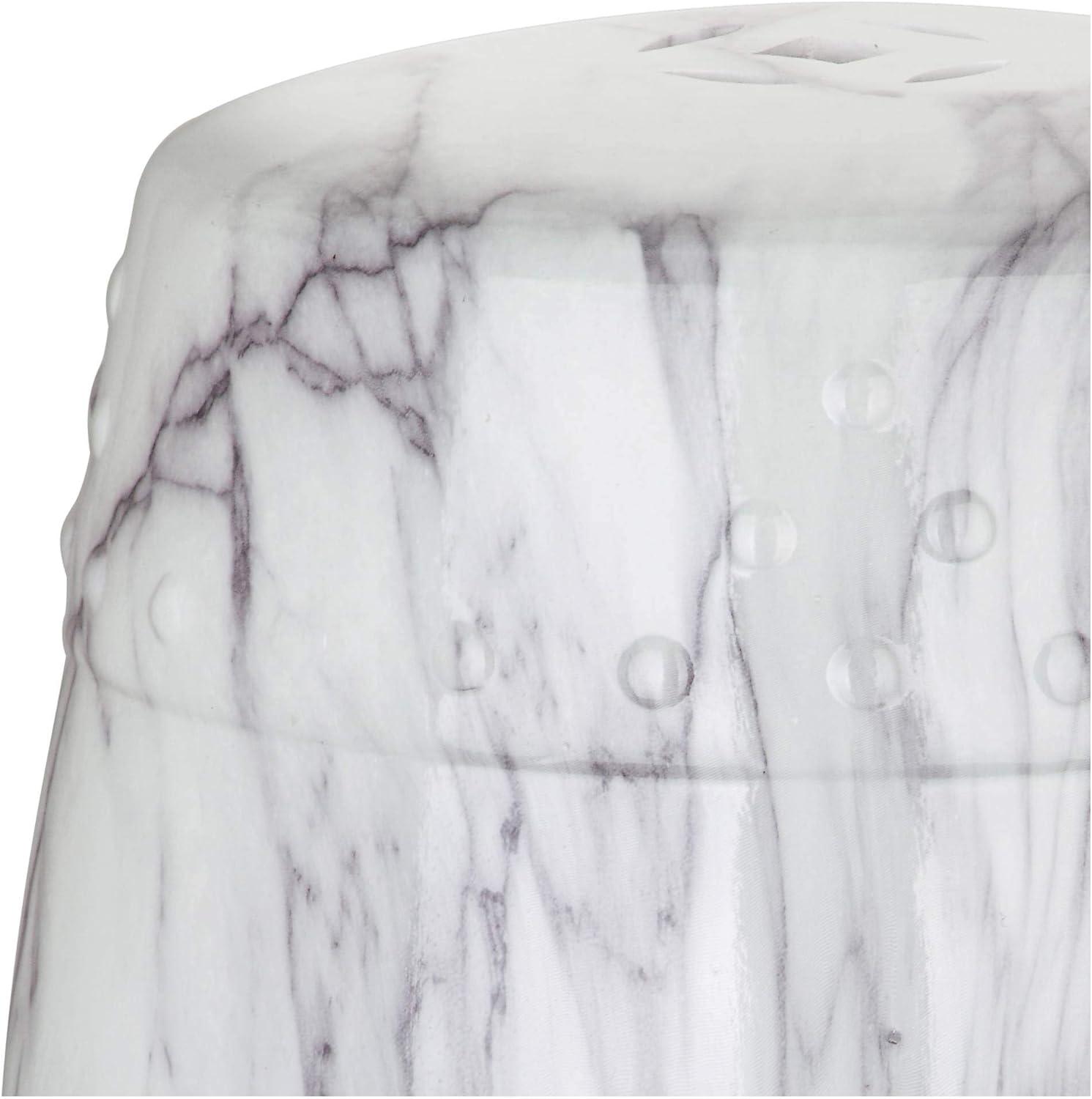 Jade Swirl Ceramic Garden Stool - White -  Safavieh.