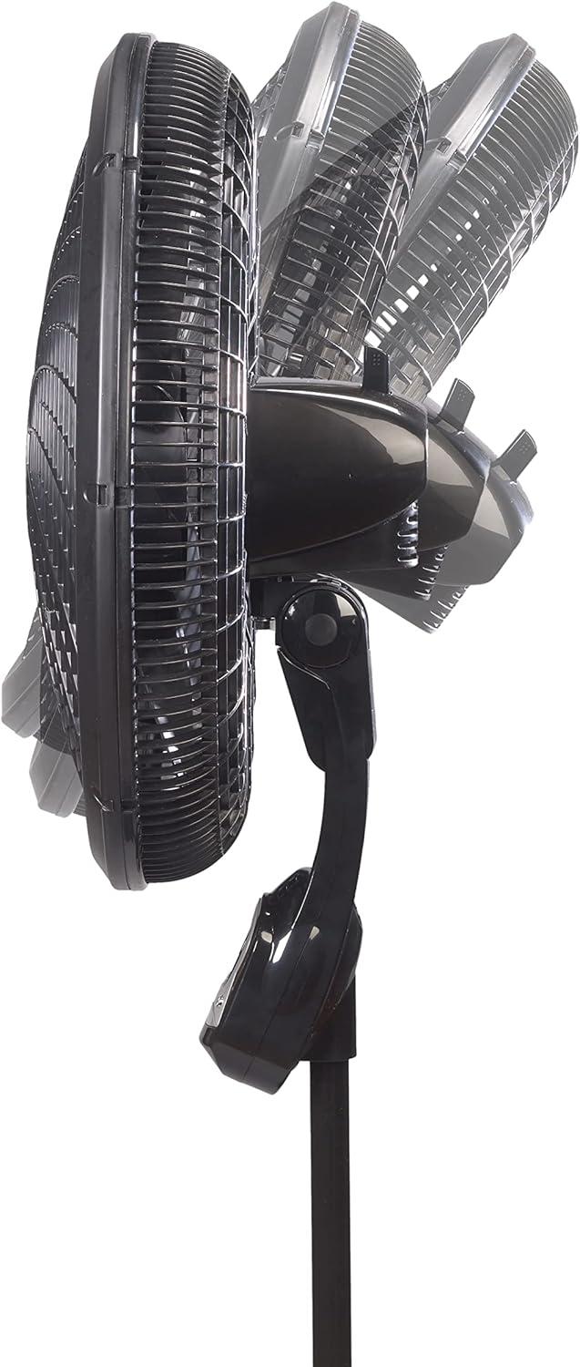 Lasko 54" Cyclone Oscillating 3-Speed Pedestal Fan with Remote and Timer, Black, 1843, New