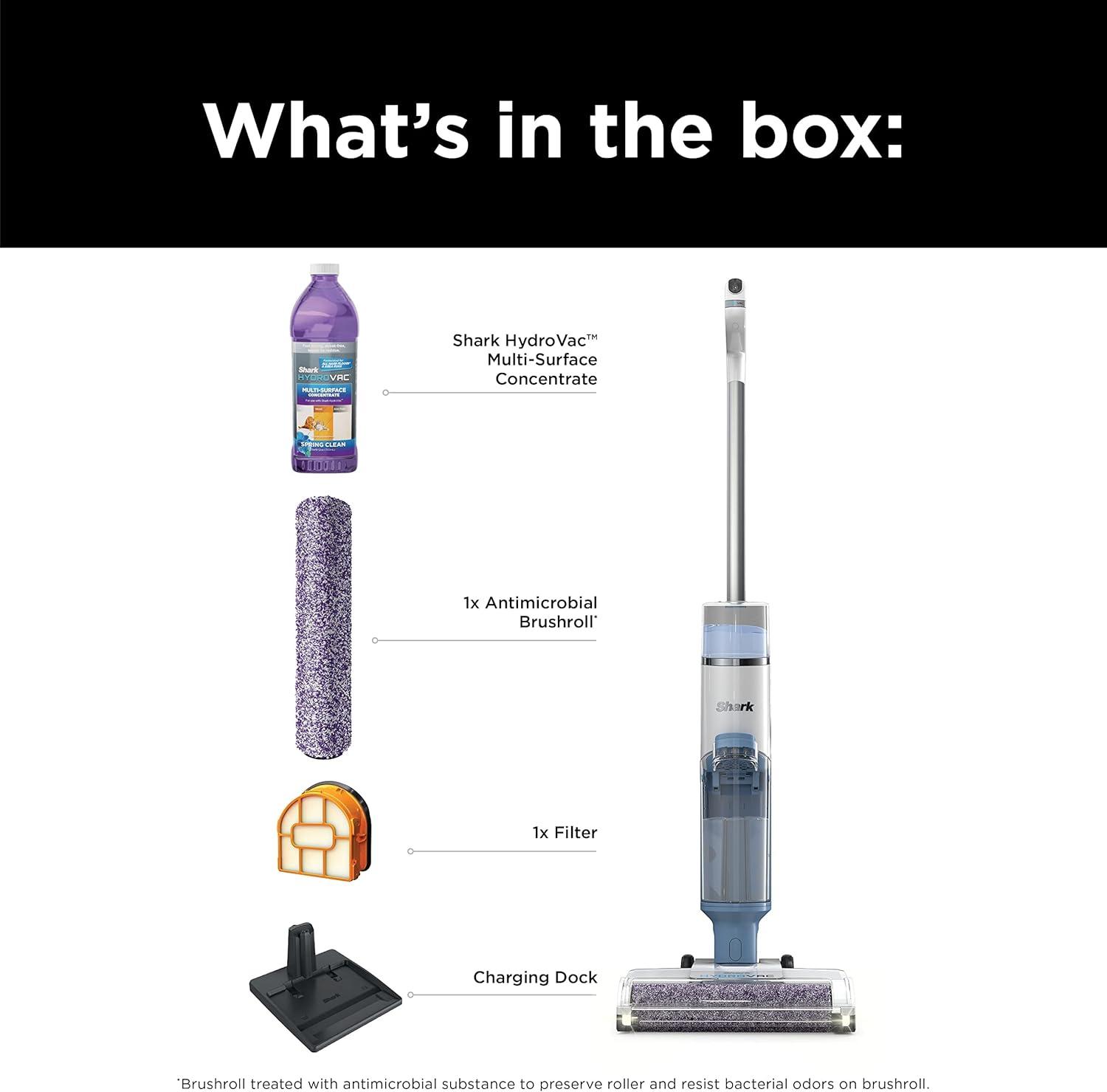 Blue Cordless Stick Vacuum with Self-Cleaning System